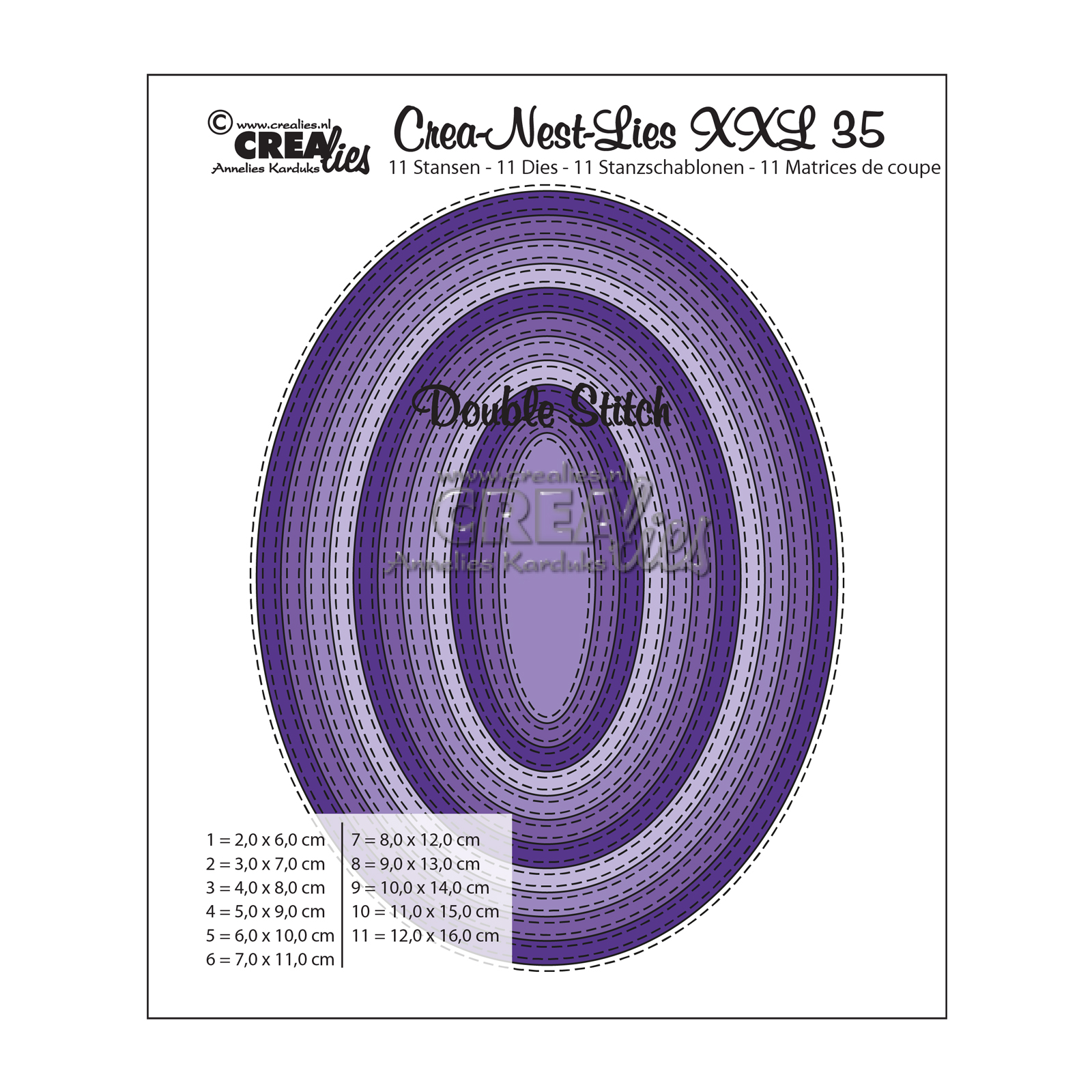 Crealies • Crea-Nest-Lies XXL snijmal no.35 Ovalen