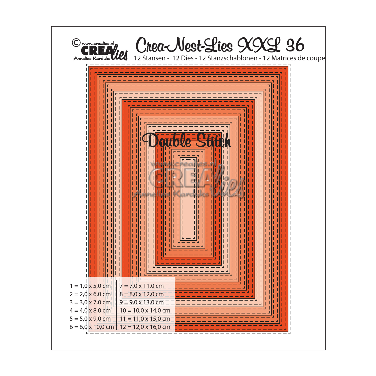 Crealies • Crea-Nest-Lies XXL matrice de découpe no.36 Rectangle