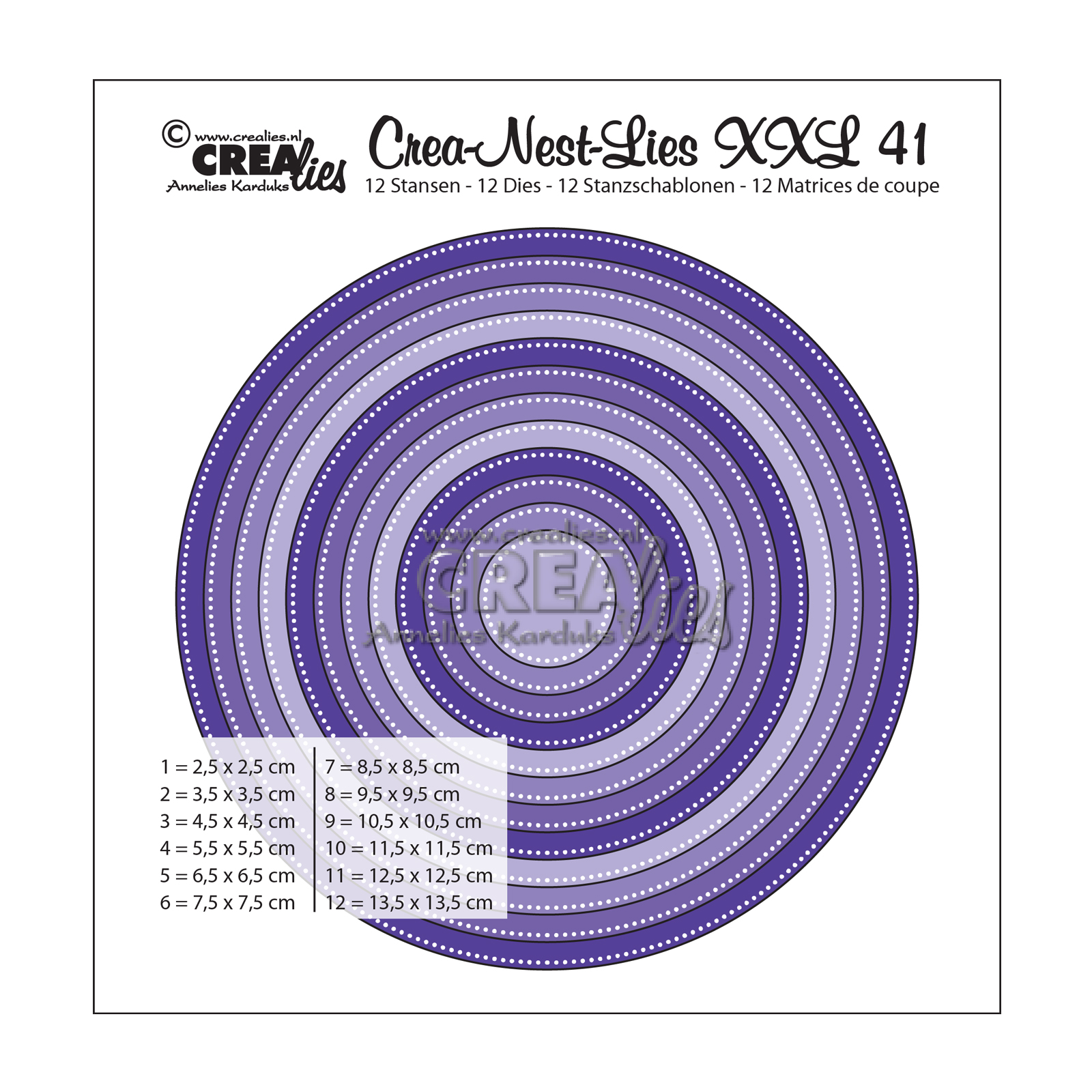 Crealies • Crea-Nest-Lies XXL Stanzschablone no.41 Kreise mit Punkte