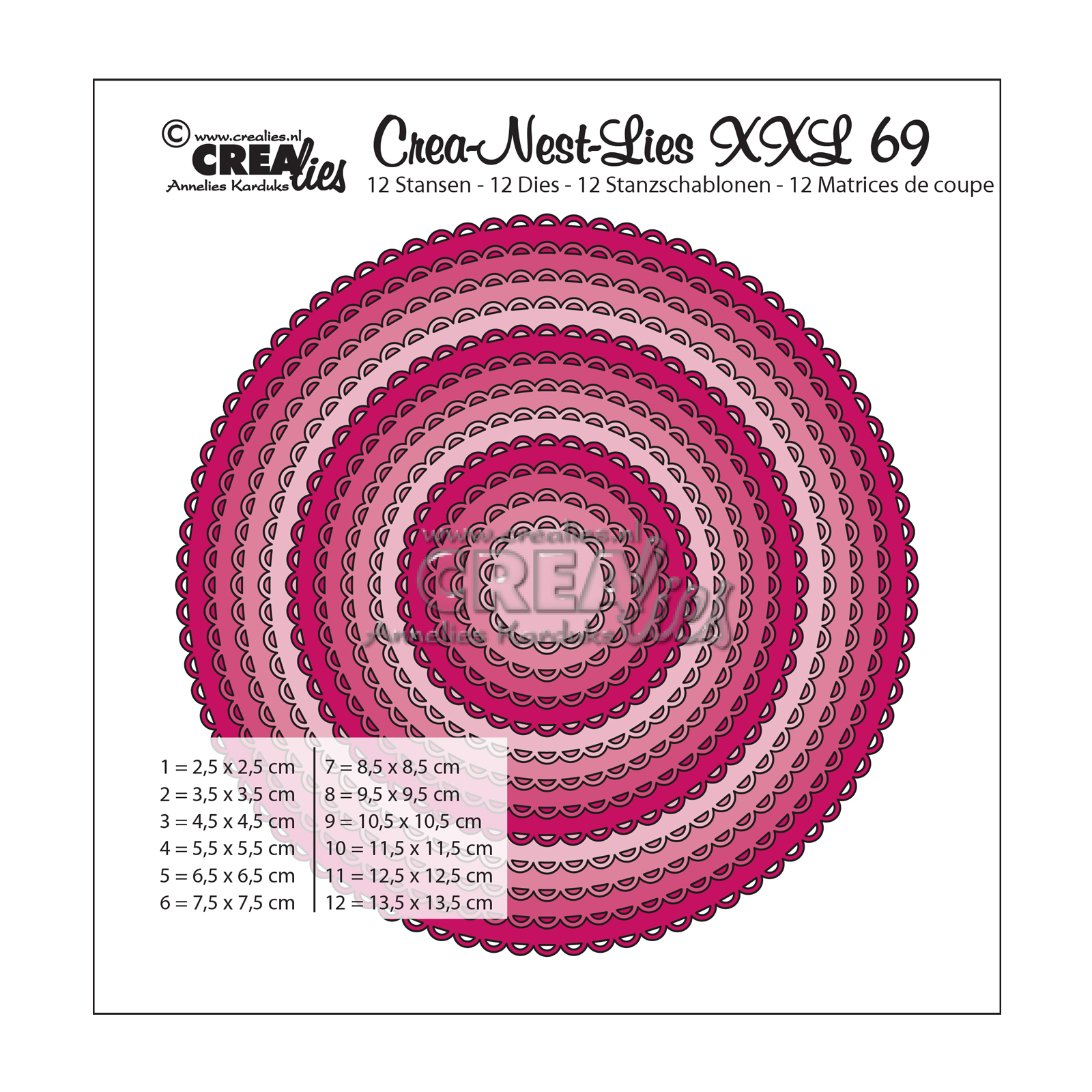 Crealies • Crea-Nest-Lies XXL matrice de découpe no.69 cercles
