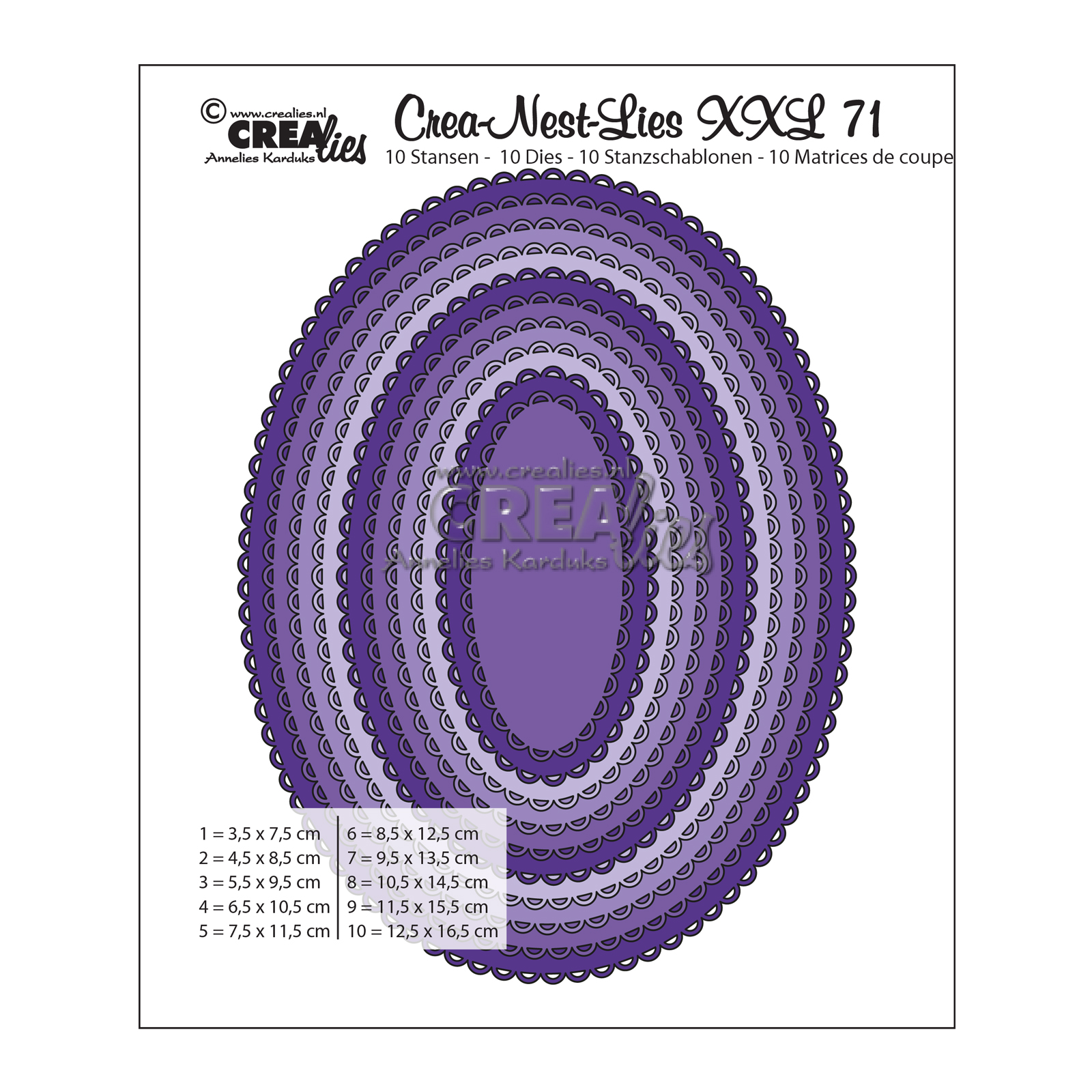 Crealies • Crea-Nest-Lies XXL plantilla de corte no.71 Oval