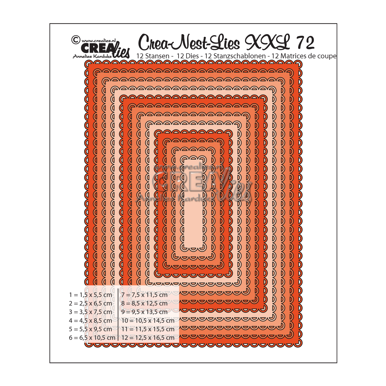 Crealies • Crea-Nest-Lies XXL plantilla de corte no.72 Rectangle