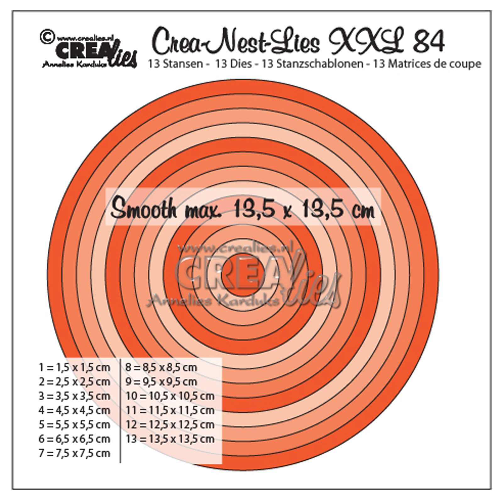 Crealies • Crea-Nest-Lies XXL Glatte Kreise halber cm