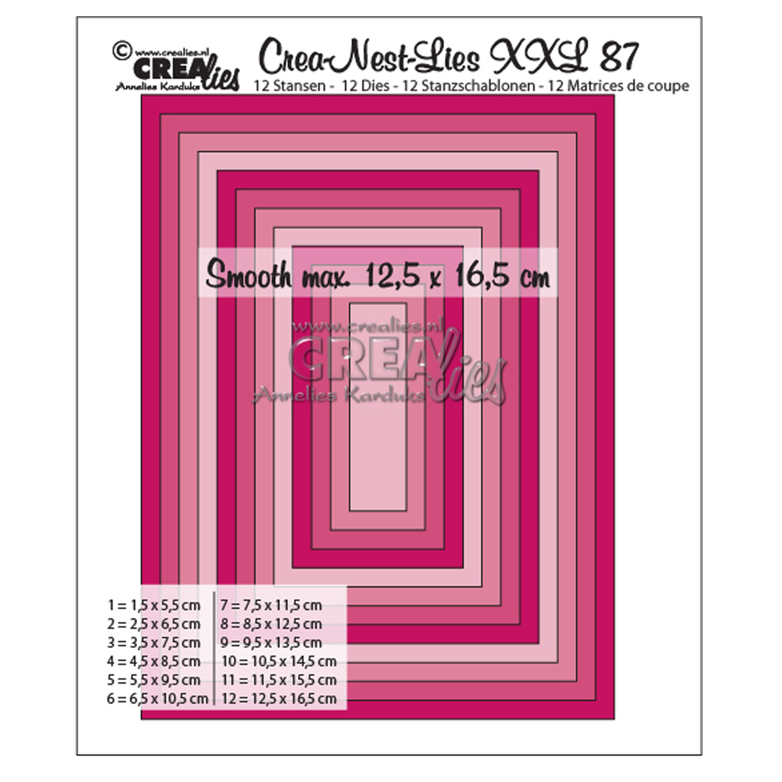 Crealies • Crea-Nest-Lies XXL Smooth rectangles half cm