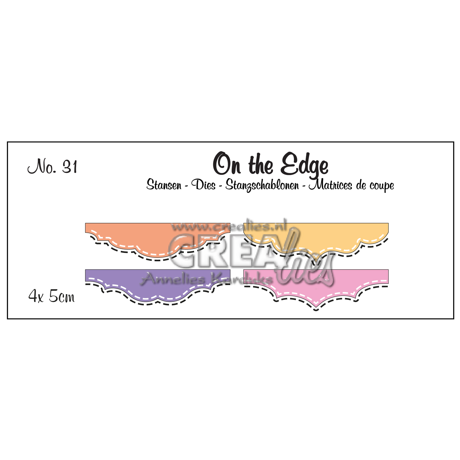 Crealies • On the Edge plantilla de corte no.31 Double stitch line