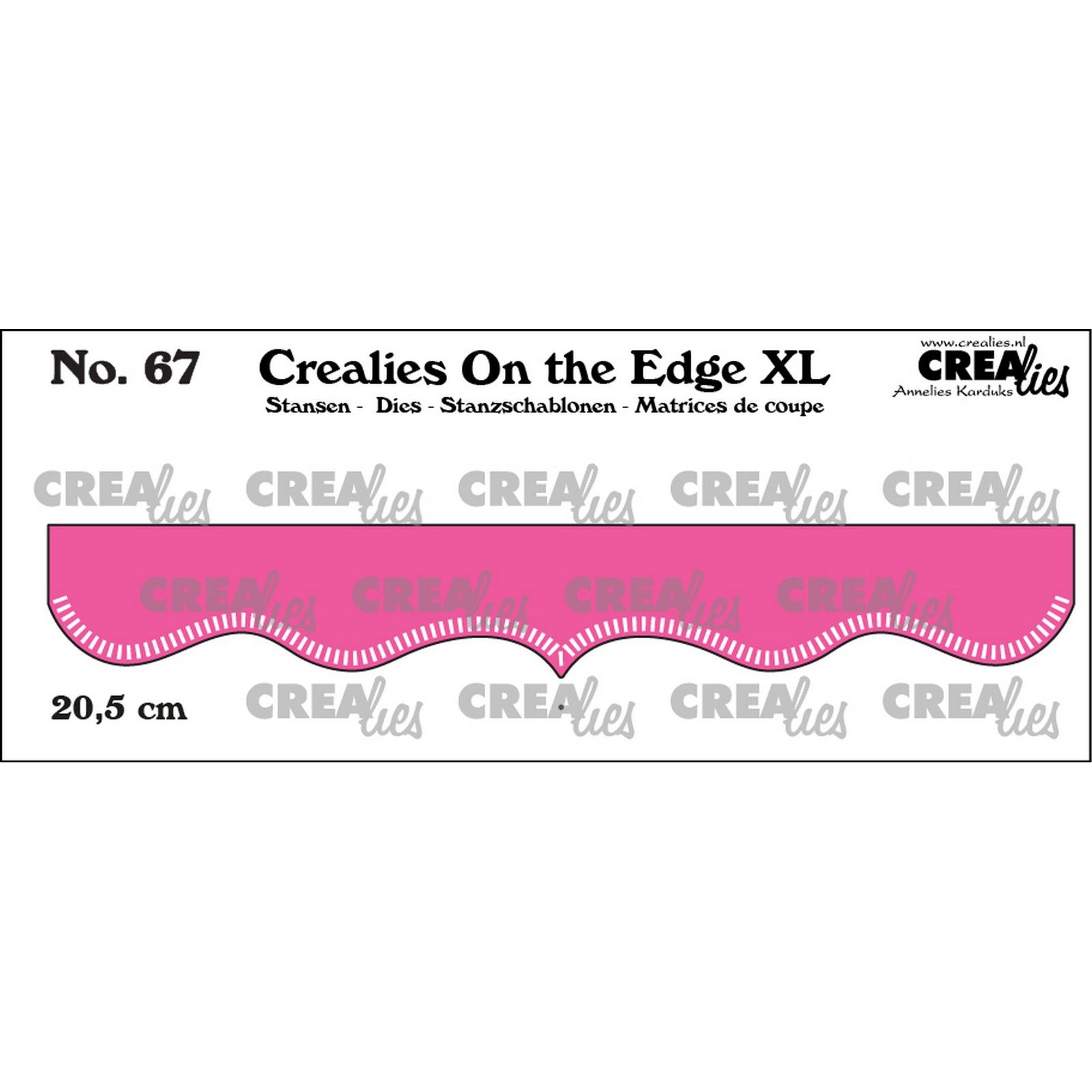 Crealies • On The Edge XL Snijmal Nr.67 met Kleine Streepjes