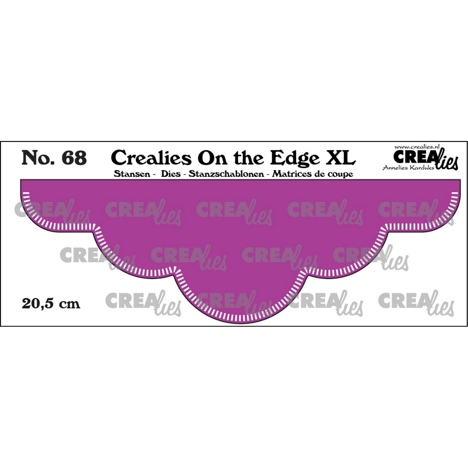 Crealies • On The Edge XL Die No.68 with Little Stripes