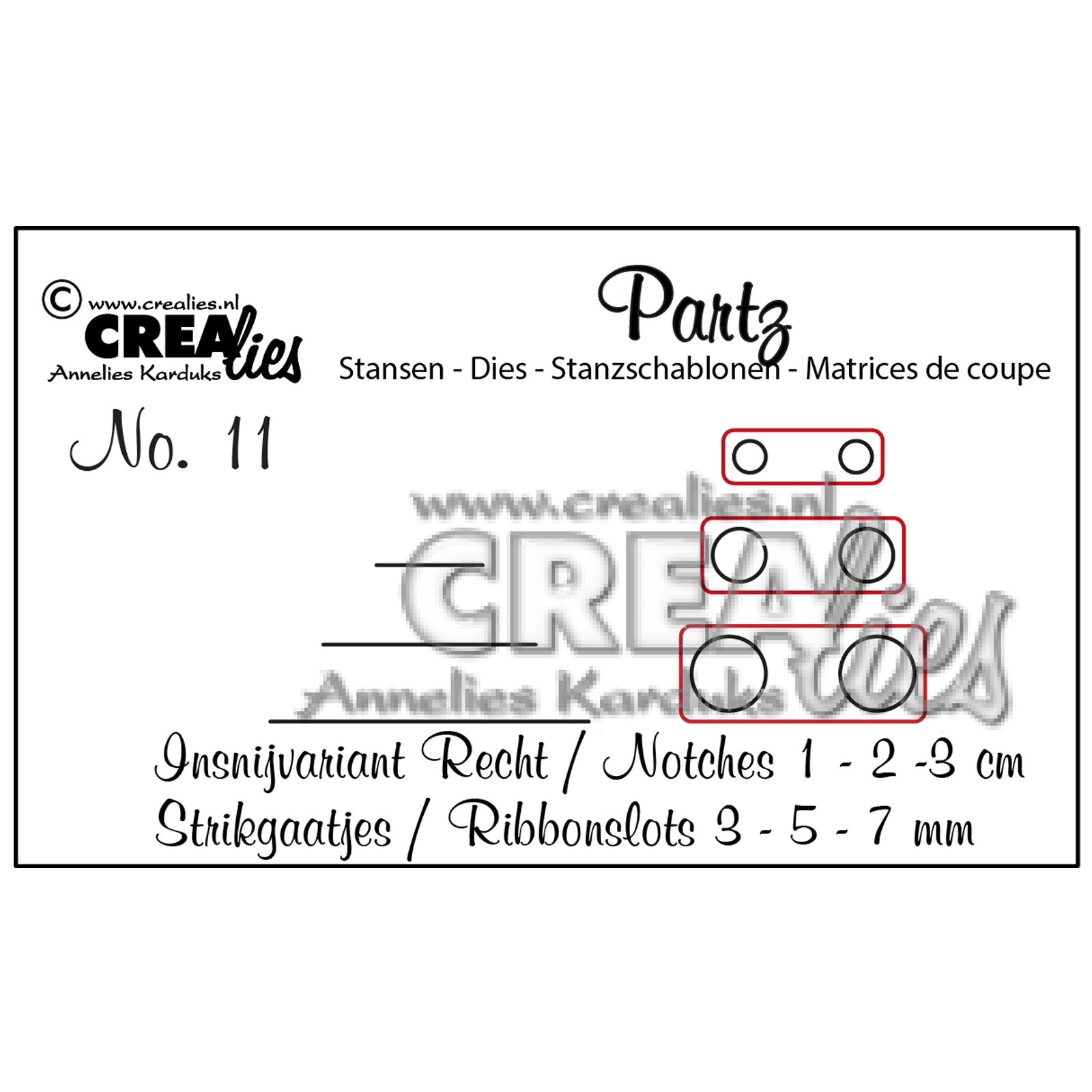 Crealies • Partz fustelle da taglio no.11 Notches straight