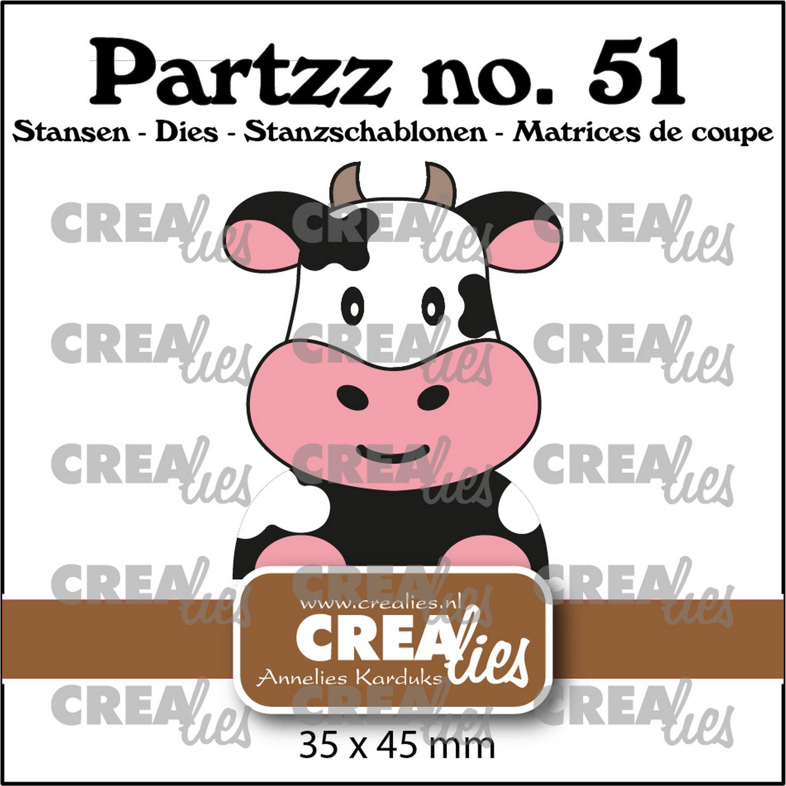 Crealies • Partzz Plantilla de Corte Cow