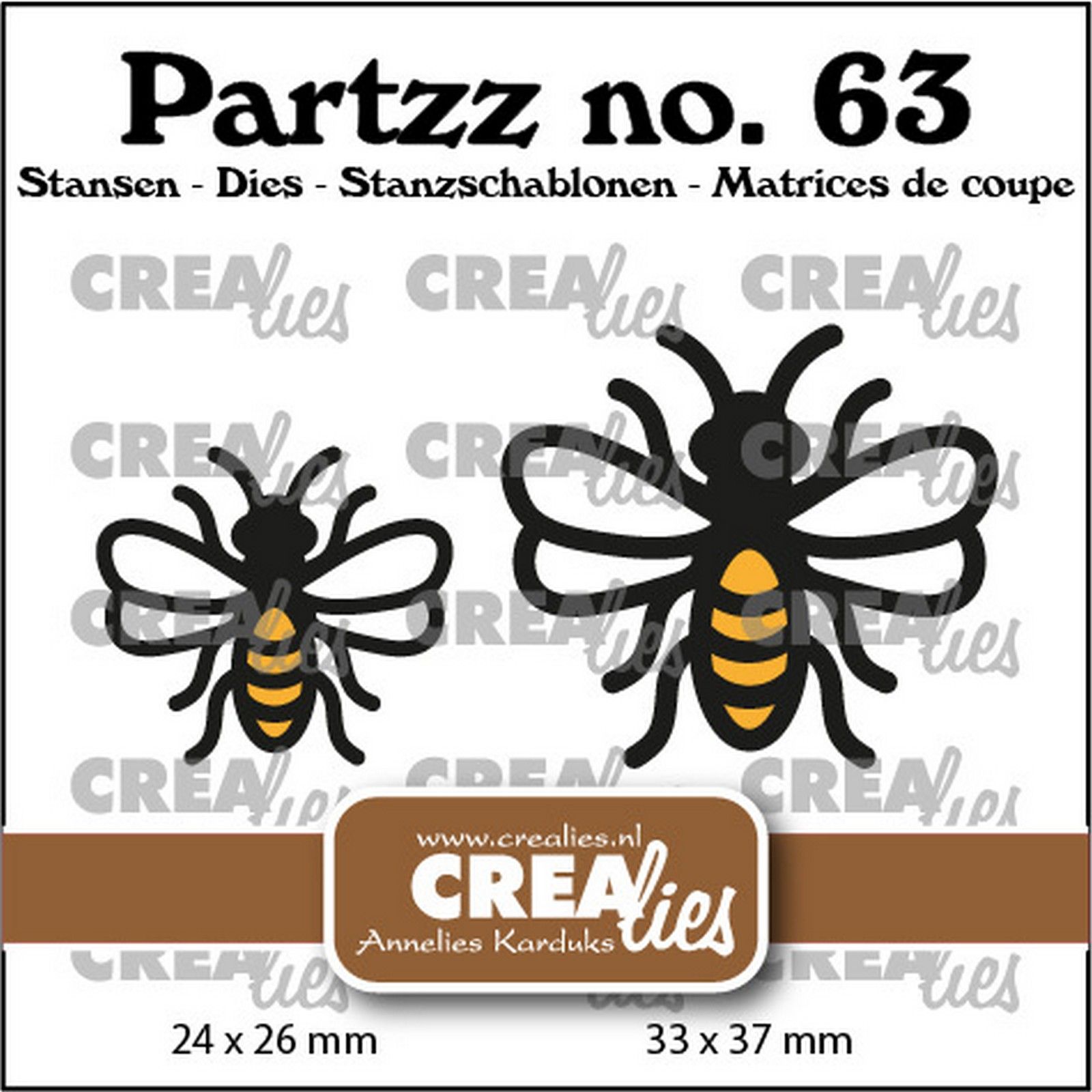 Crealies • Partzz Cutting Dies Bees Small and Medium