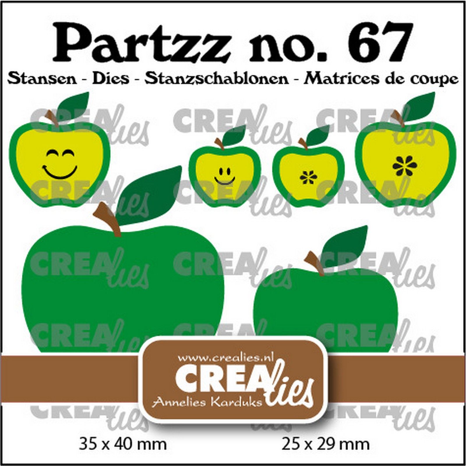 Crealies • Partzz Stanzschablone Apple small and medium