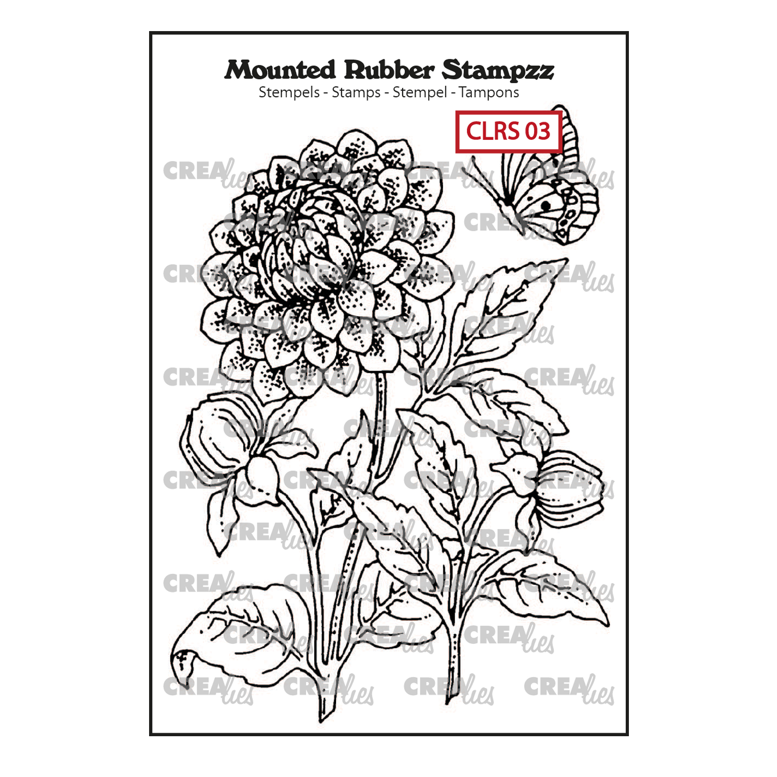 Crealies • Mounted Rubber Stampzz No.3 Dahlia