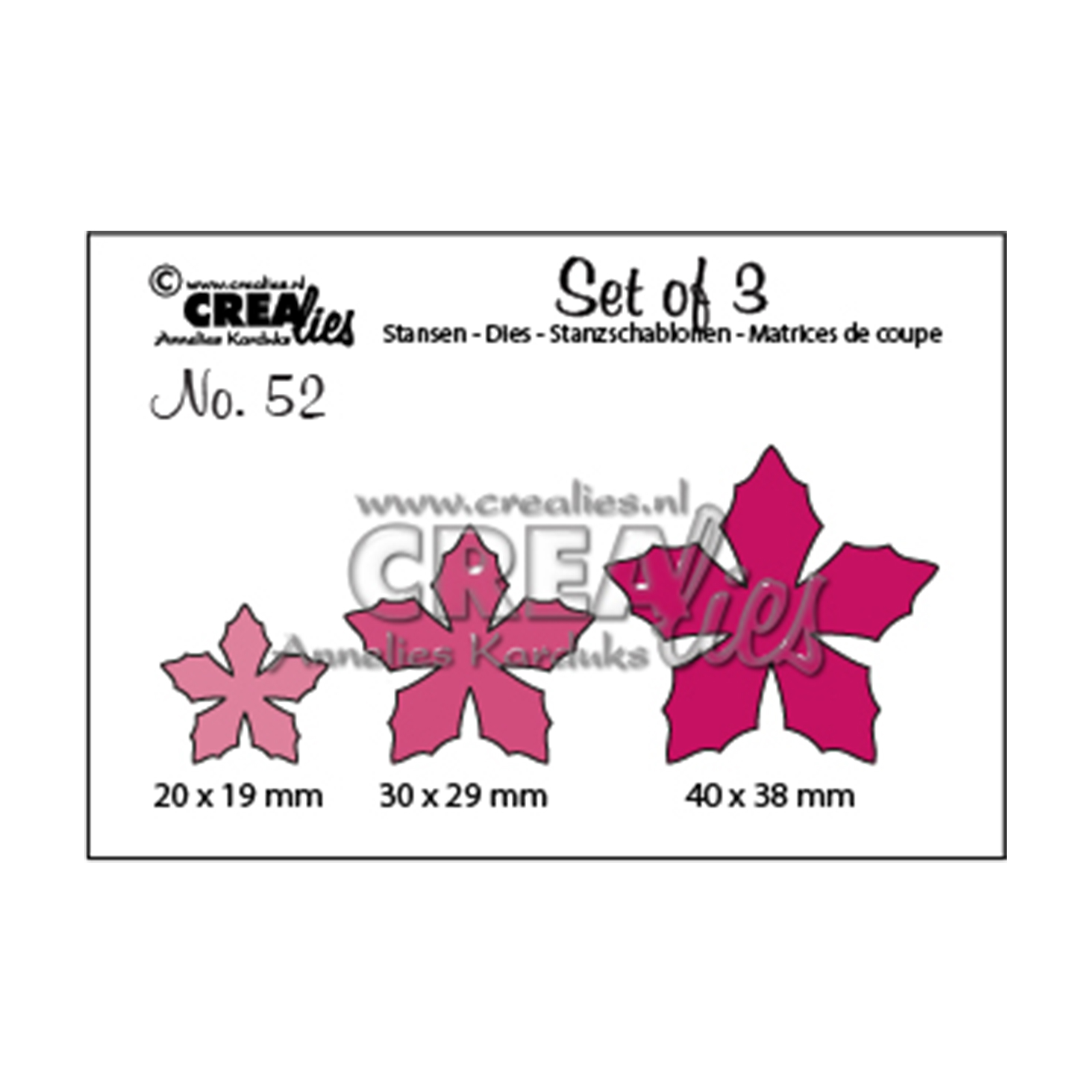 Crealies • Set matrices de découpe 3pcs no.52 Fleurs 23