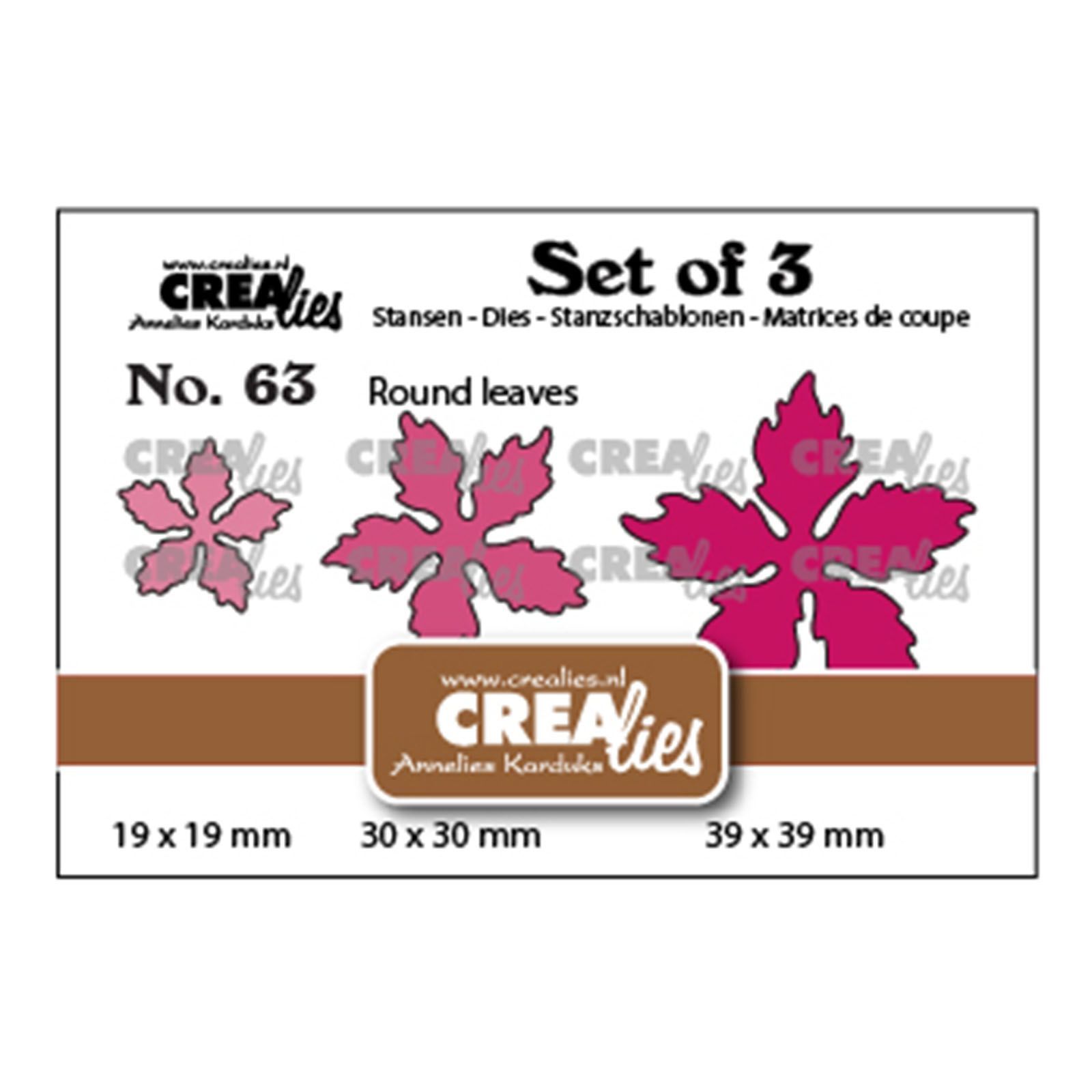 Crealies • Set of 3 dies Poinsettia round leaves