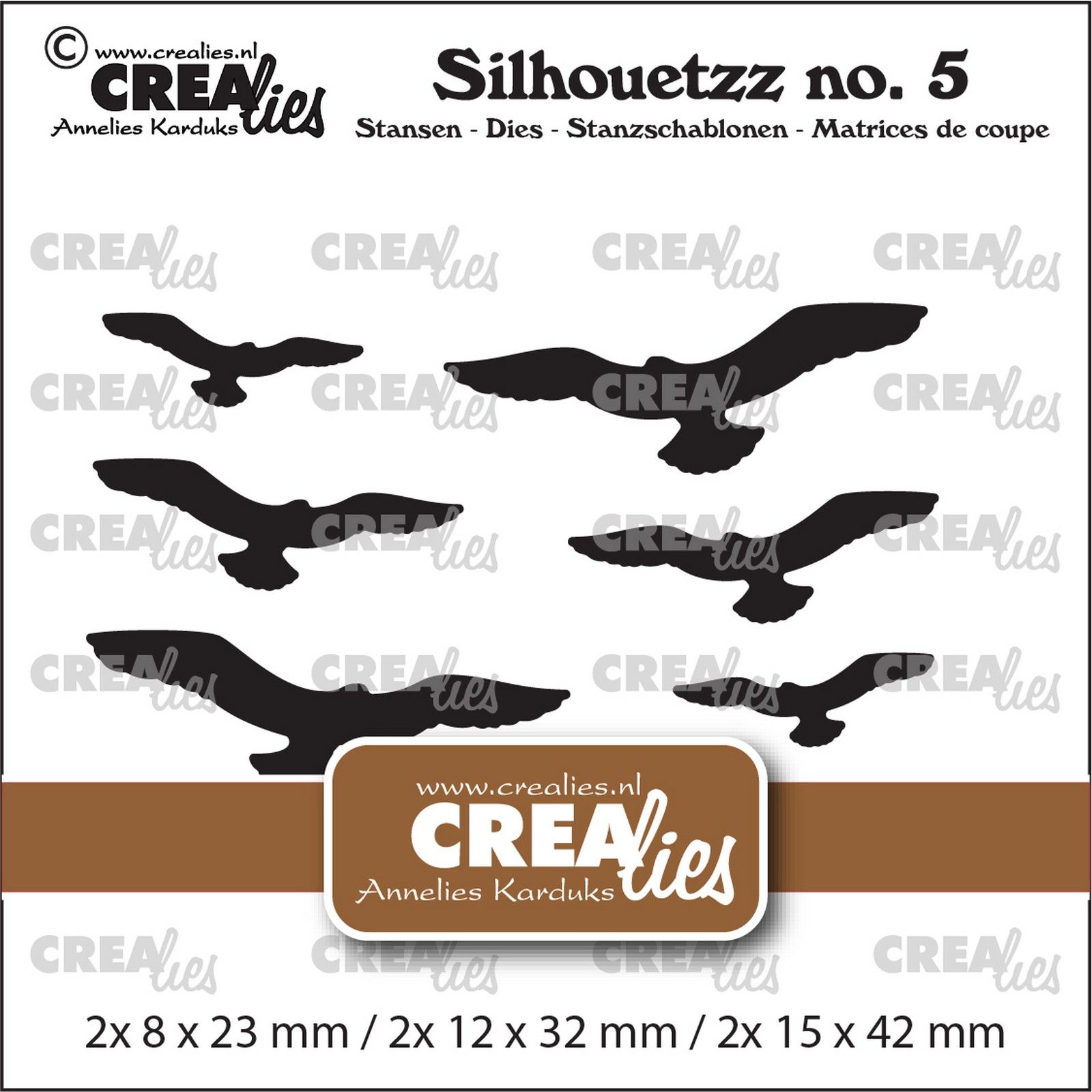 Crealies • Silhouetzz Stanzschablone Flying Birds 