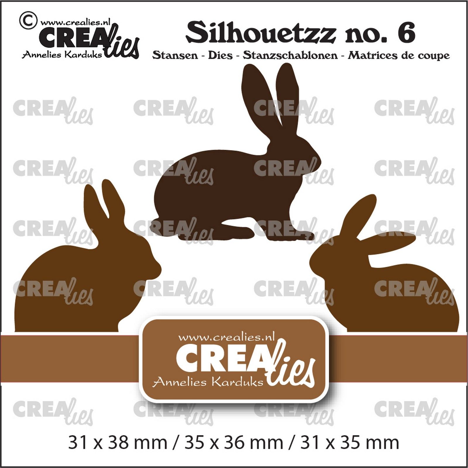 Crealies • Silhouetzz Plantilla de Corte Rabbits/Hares