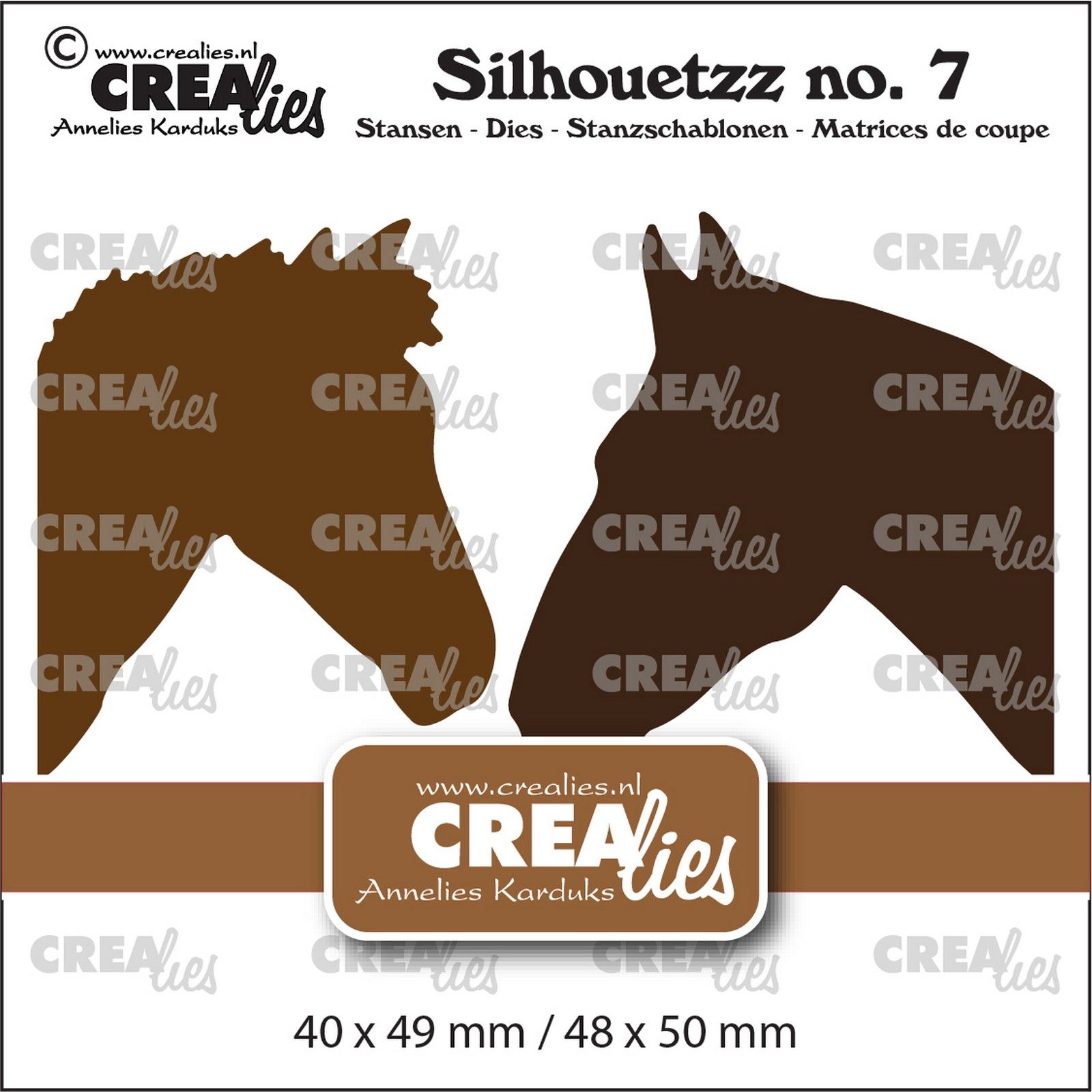 Crealies • Silhouetzz Fustella da Taglio Horse Heads 