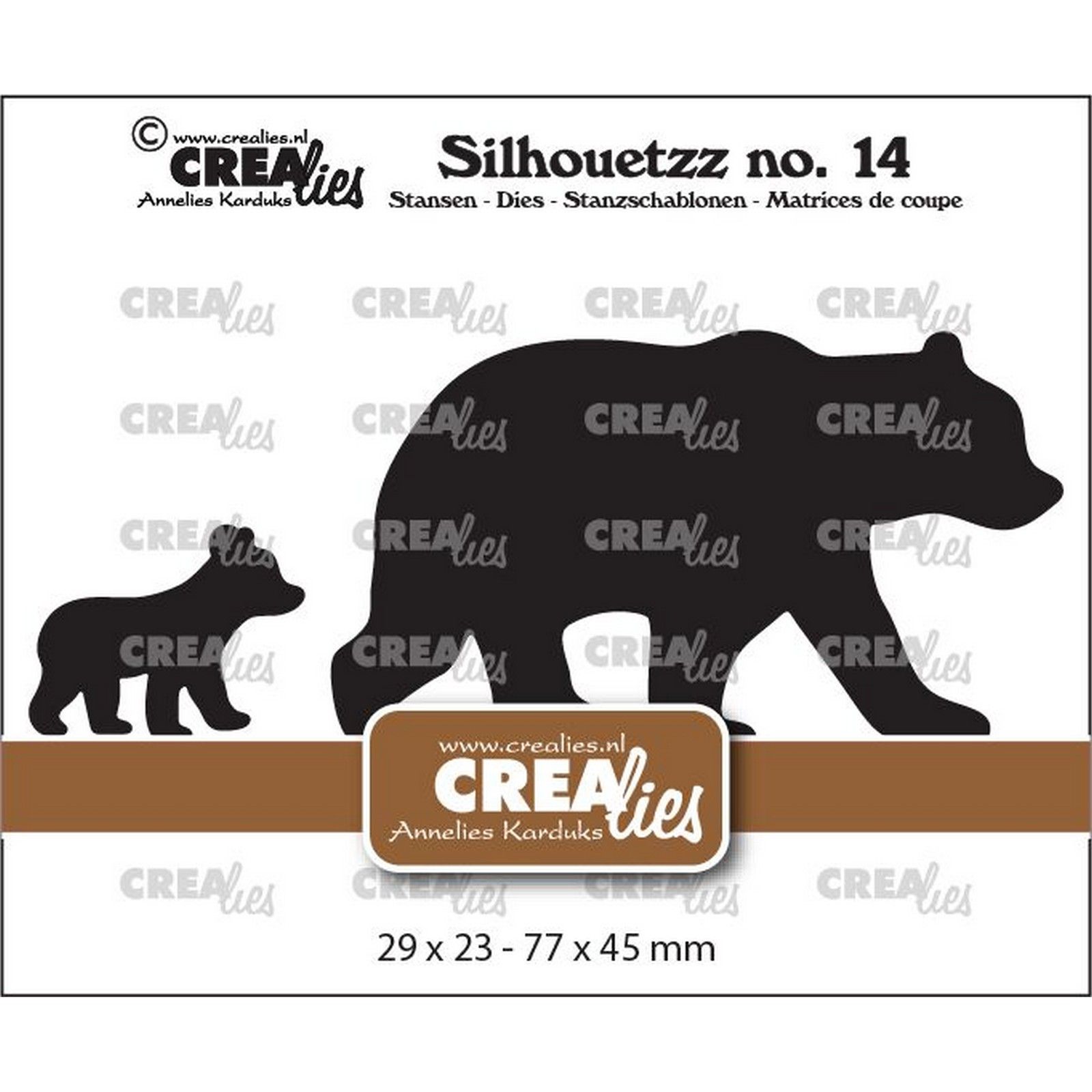 Crealies • Silhouetzz Bear With Cub