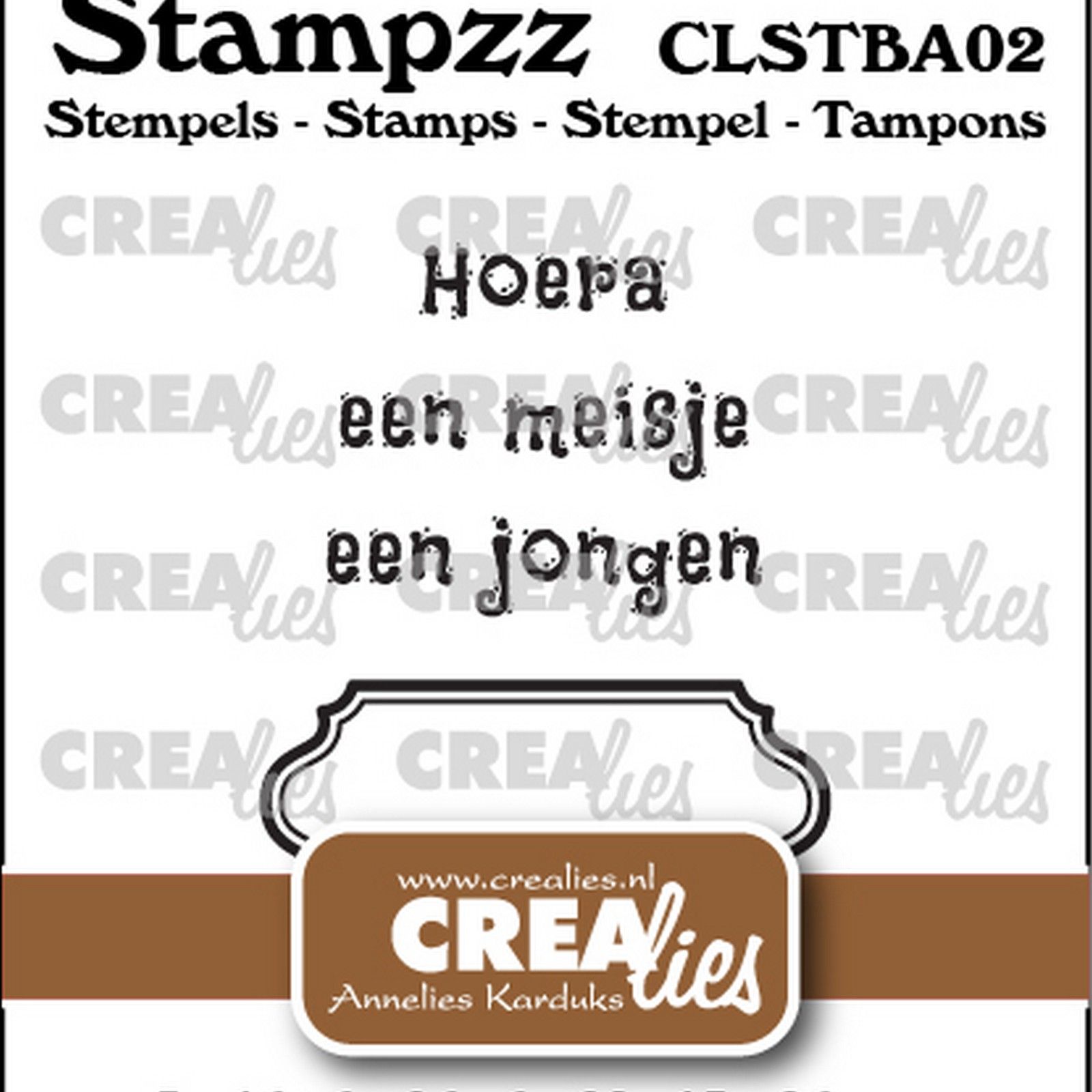 Crealies • Stampzz Stamps: 2x Dutch text + tag/label