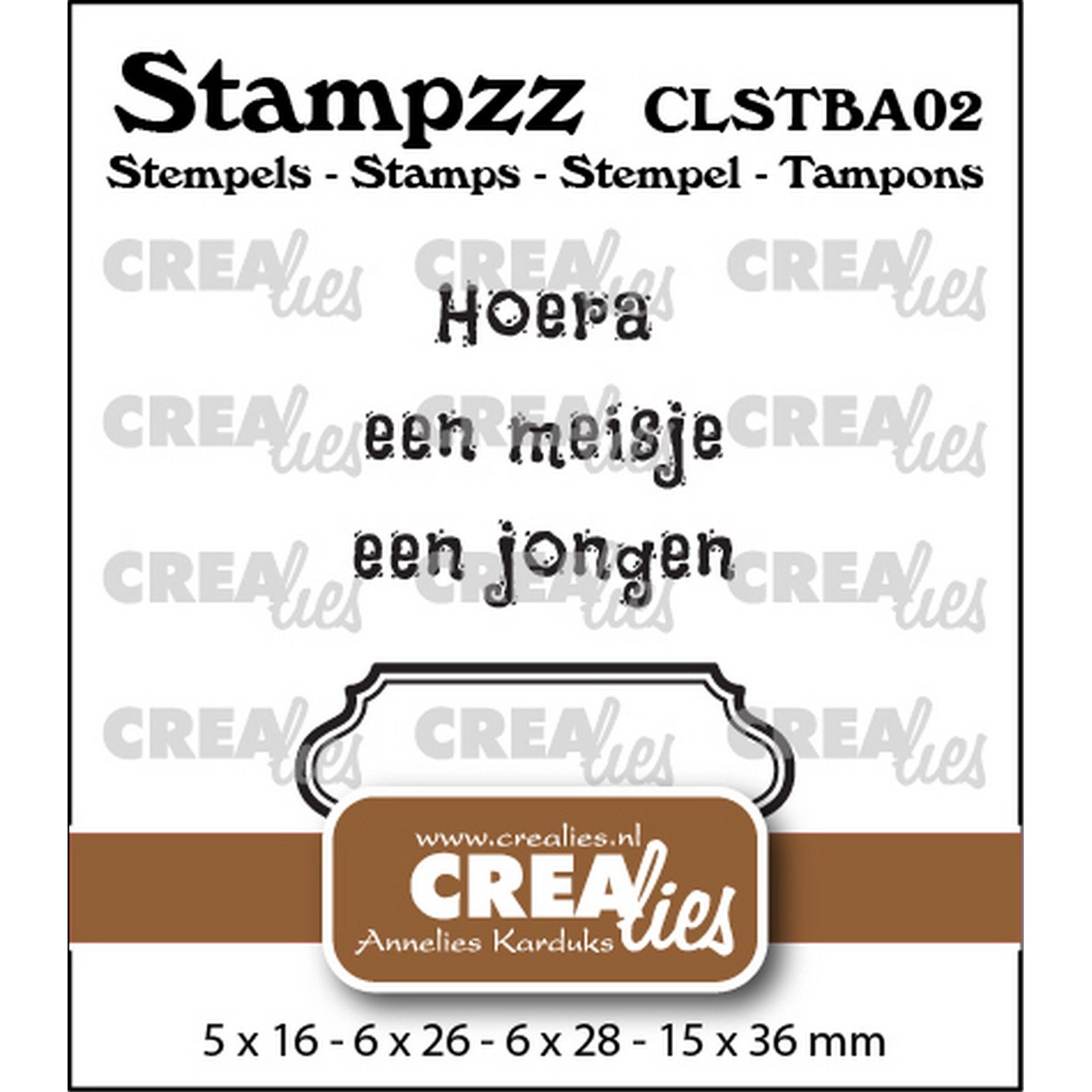 Crealies • Stampzz Stamps: 2x Dutch text + tag/label