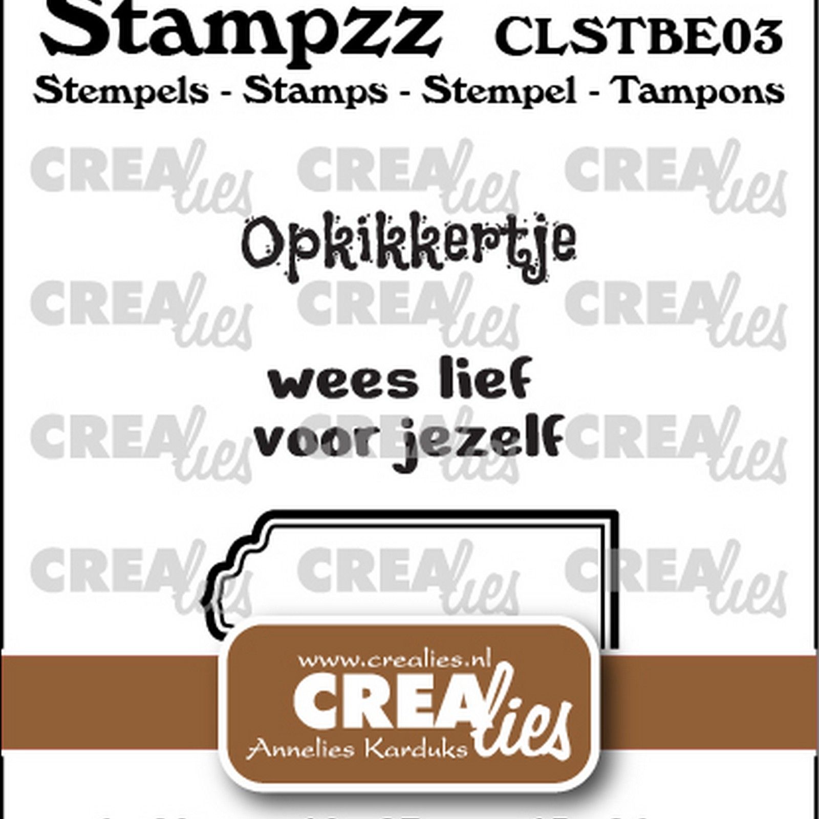 Crealies • Stampzz Stamps: 2x Dutch text + tag/label