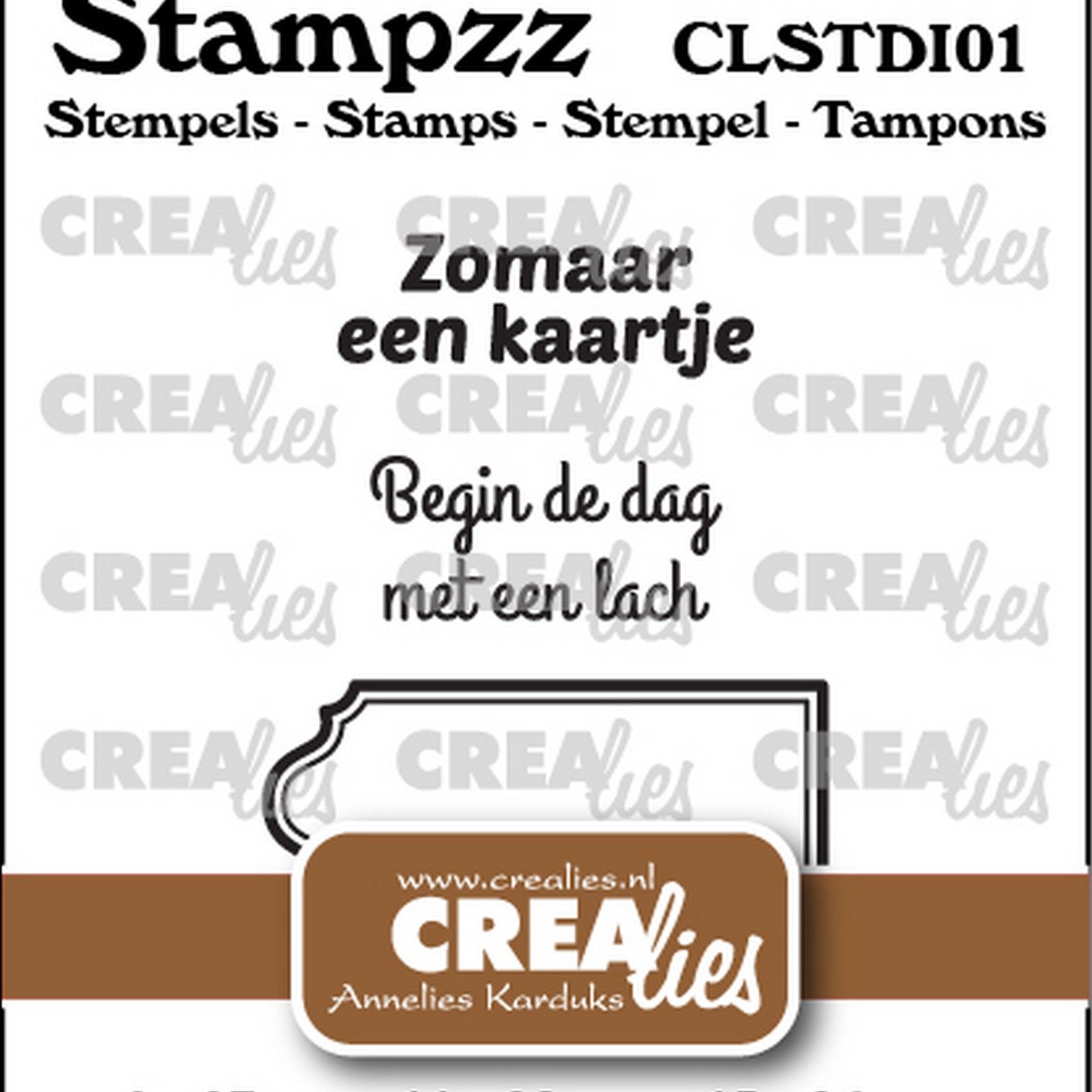 Crealies • Stampzz Stamps: 2x Dutch text + tag/label