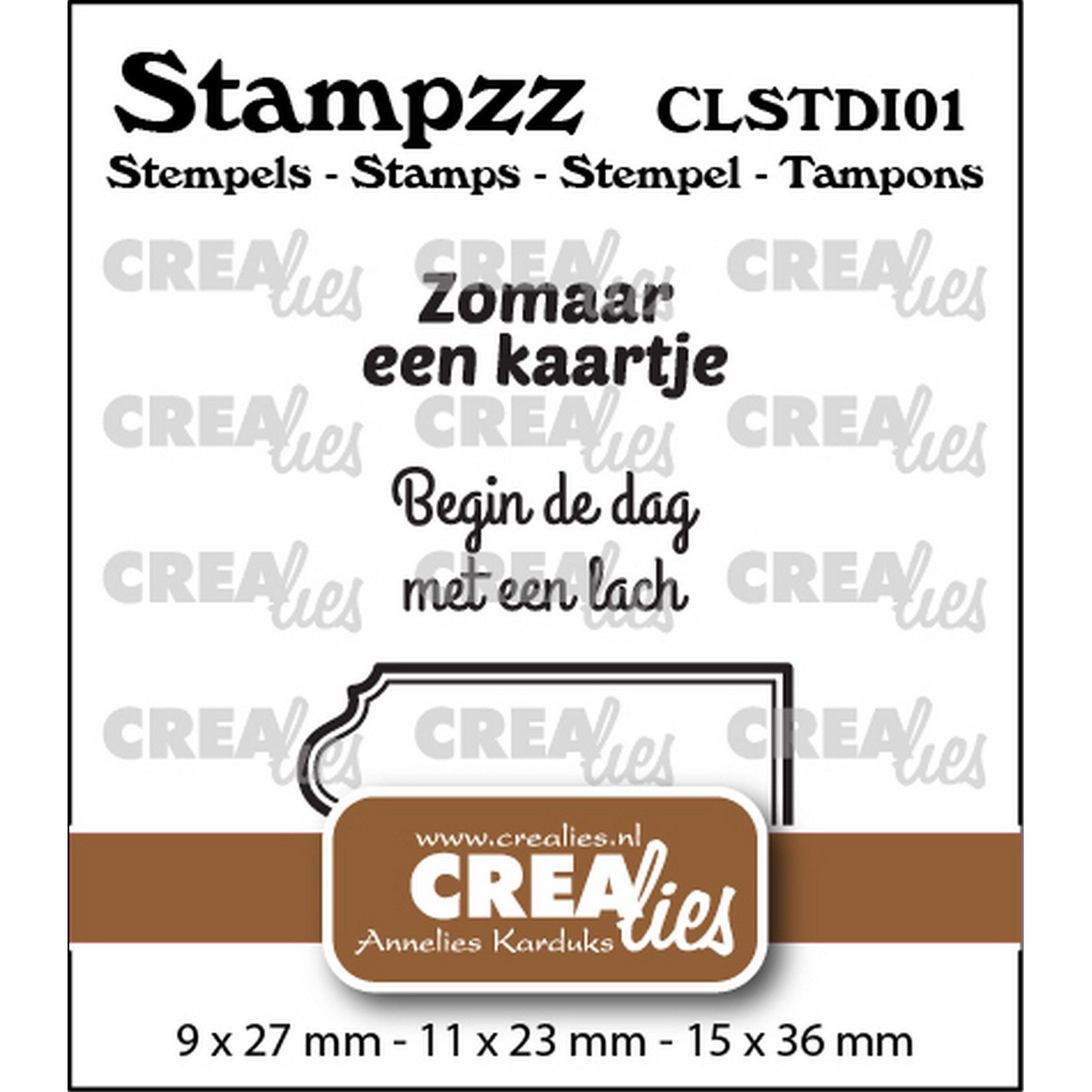 Crealies • Stampzz Stamps: 2x Dutch text + tag/label