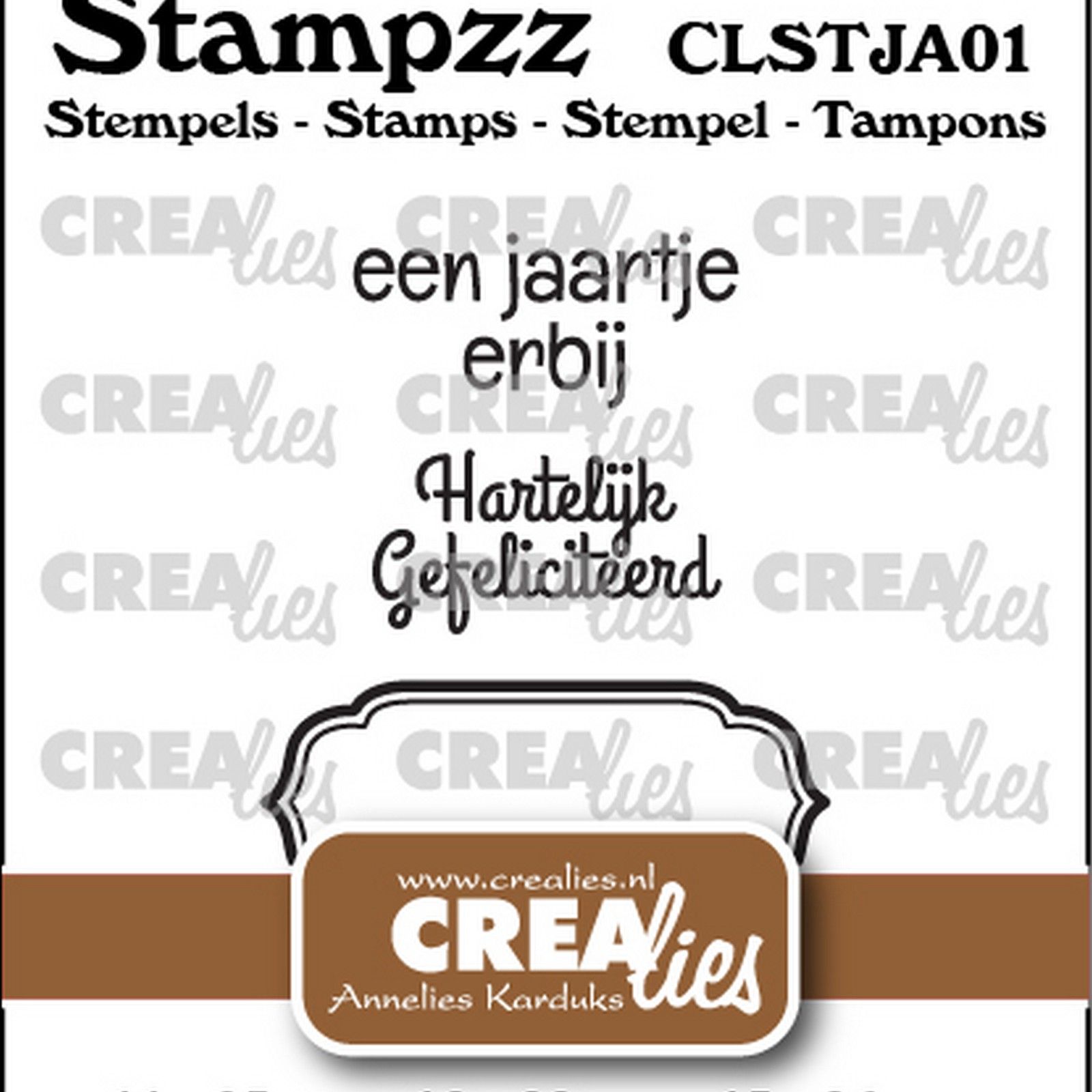 Crealies • Stampzz Stamps: 2x Dutch text + tag/label