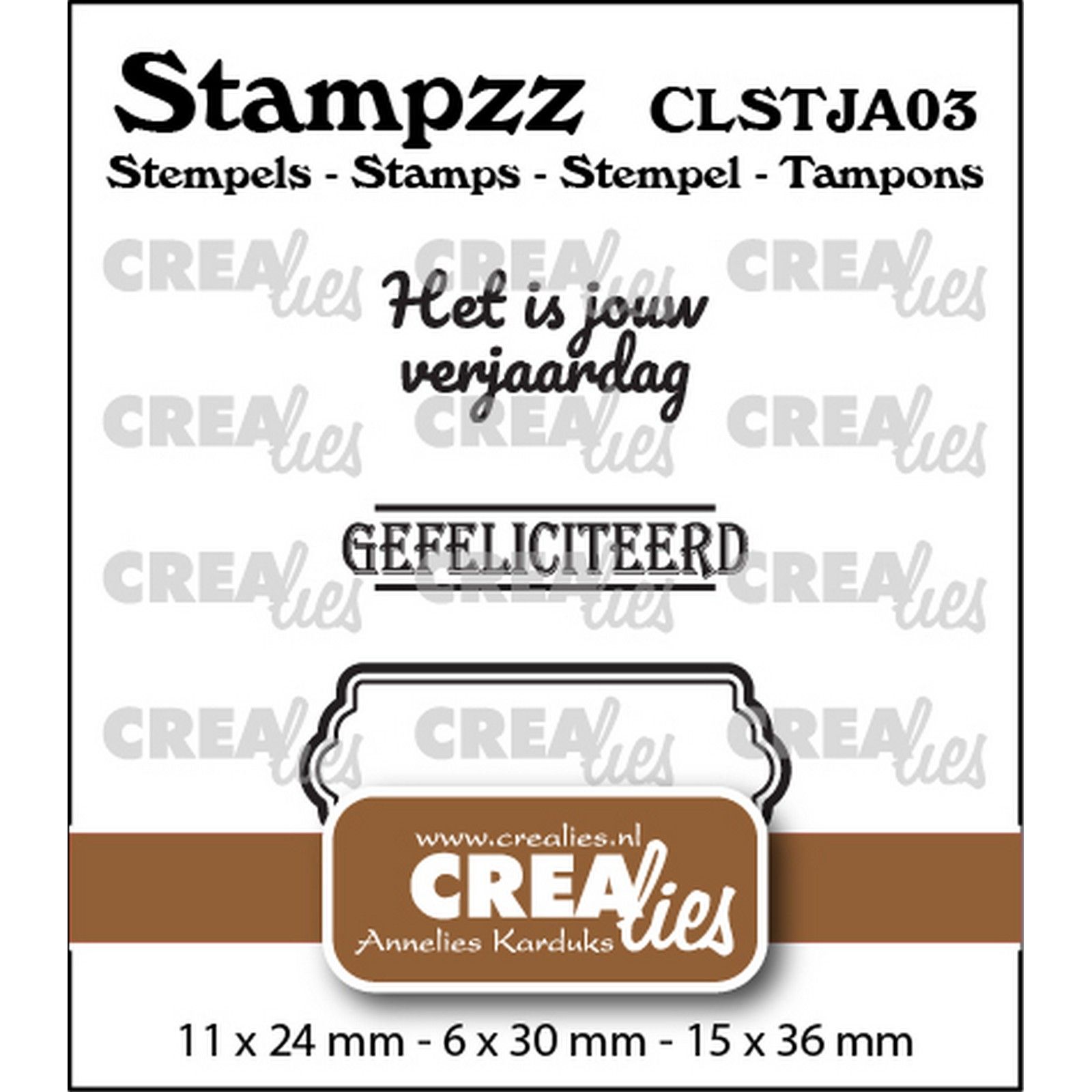 Crealies • Stampzz Stamps: 2x Dutch text + tag/label