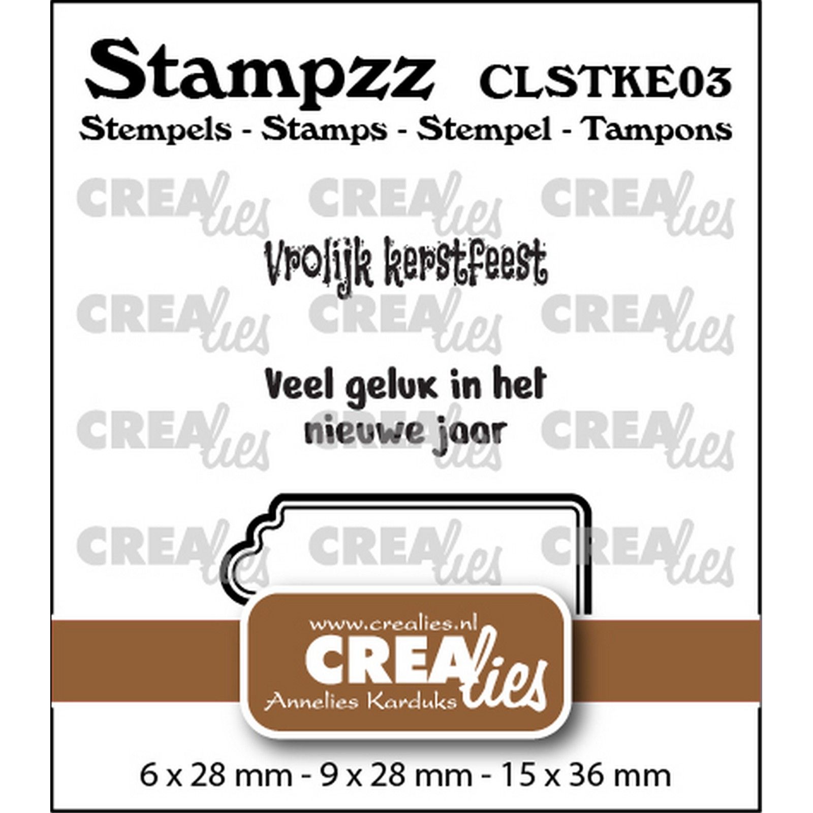 Crealies • Stampzz Stamps: 2x Dutch text + tag/label