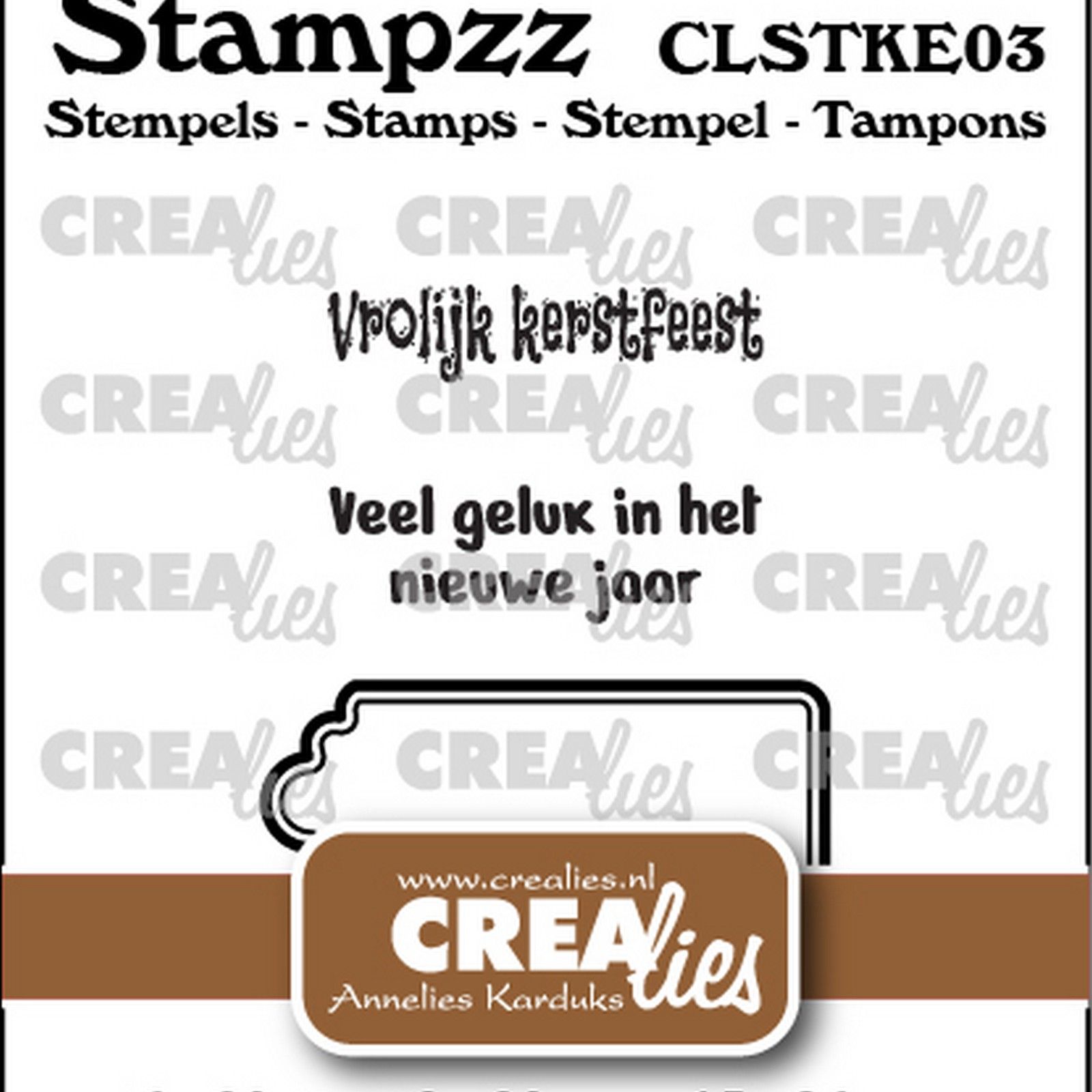 Crealies • Stampzz Stamps: 2x Dutch text + tag/label