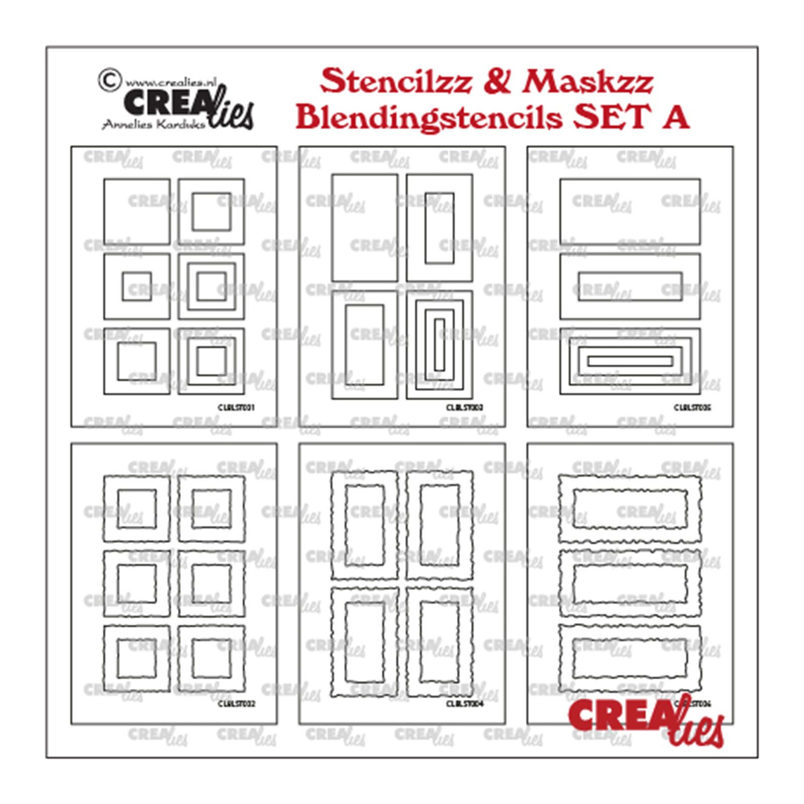 Crealies • Stencilzz 6x Rechteck glatte & raue Kanten