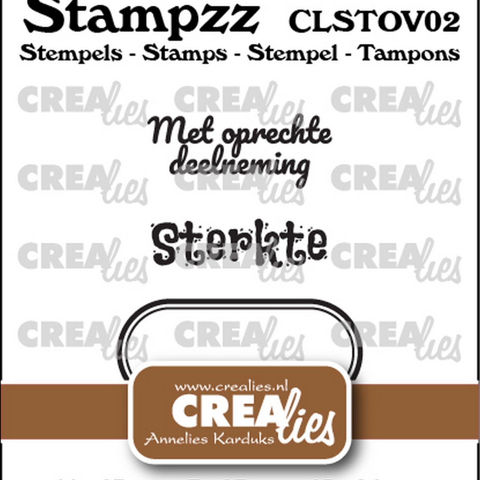 Crealies • Stampzz Stamps: 2x Dutch text + tag/label