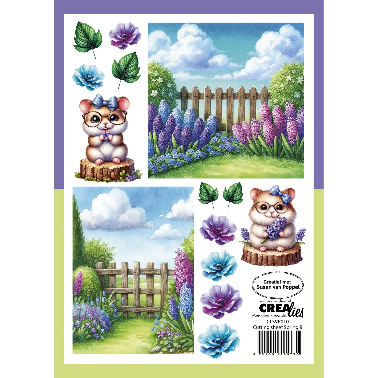 Crealies • Cutting sheets Paper Pad Spring B 8 Sheets