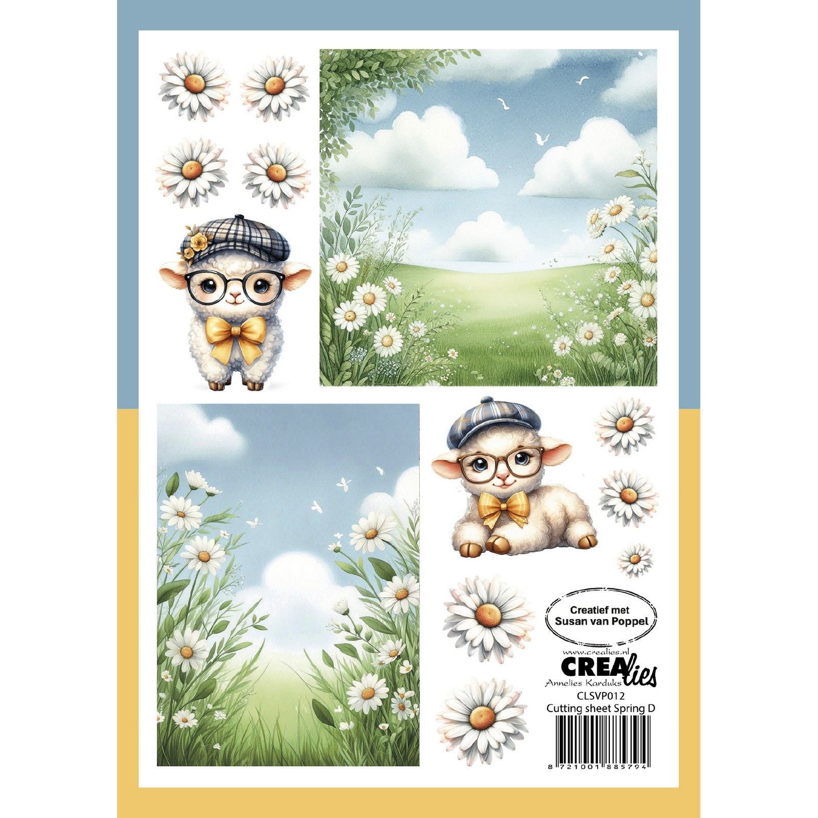 Crealies • Cutting sheets Paper Pad Spring D 8 Sheets