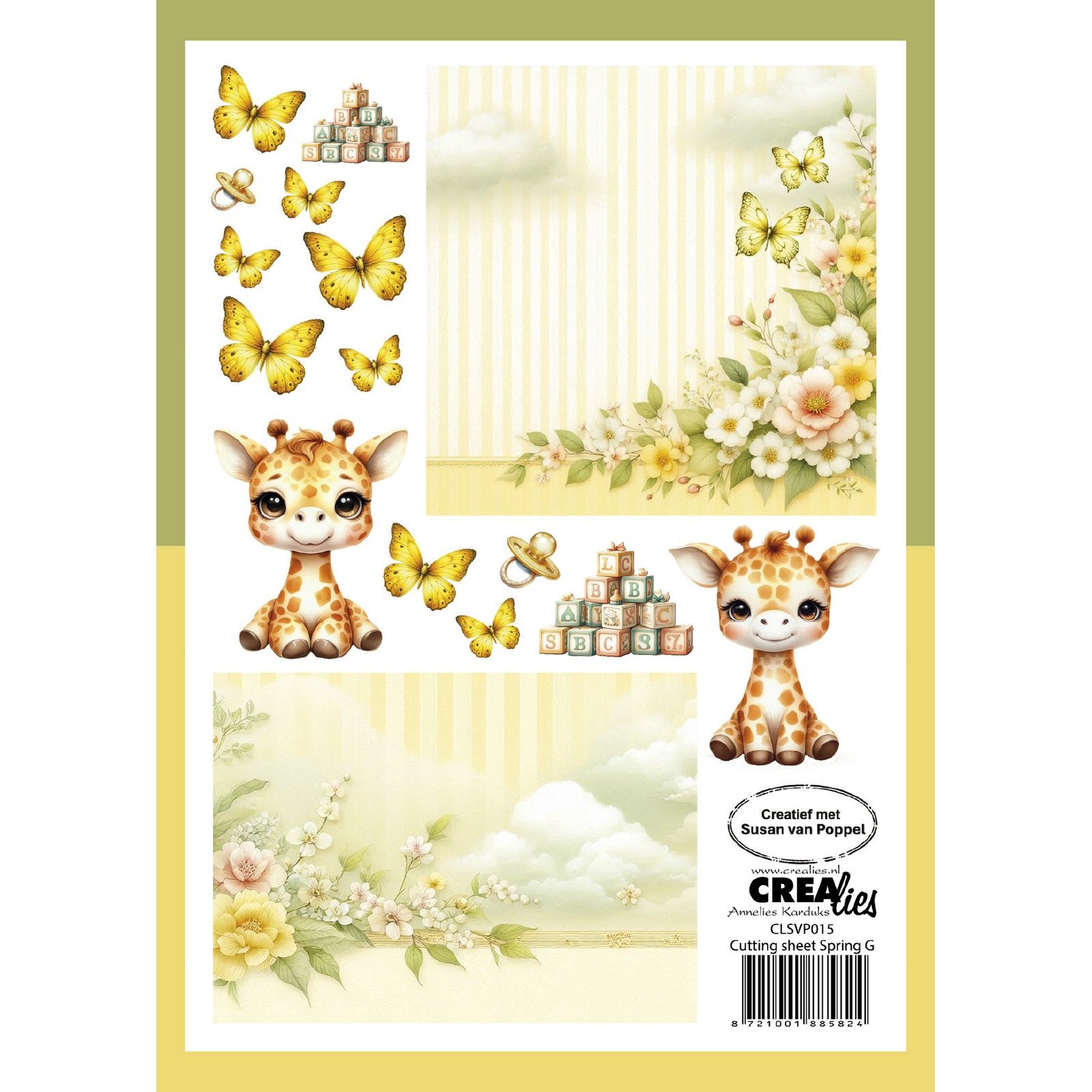 Crealies • Cutting sheets Paper Pad Spring G 8 Sheets