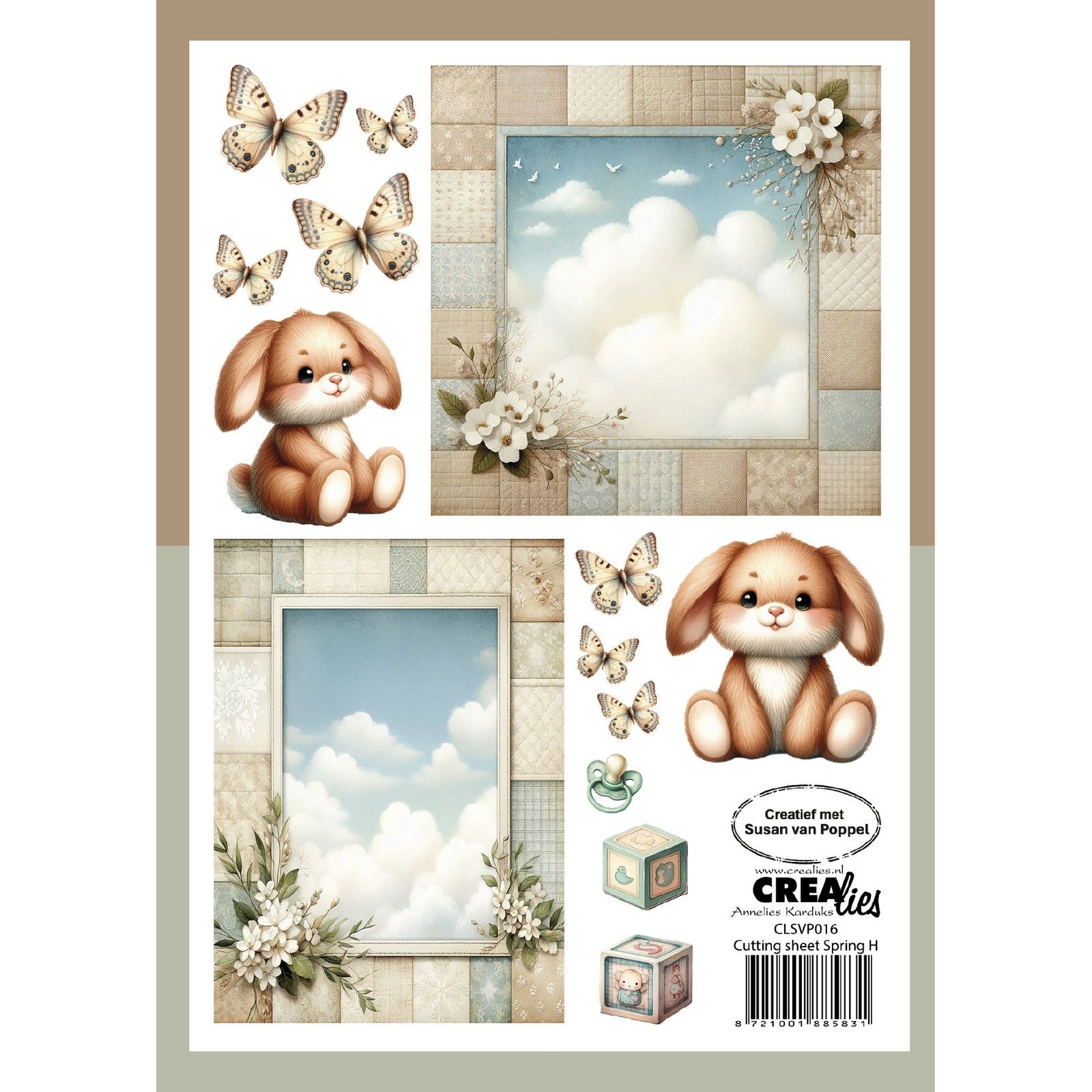 Crealies • Cutting sheets Paper Pad Spring H 8 Sheets