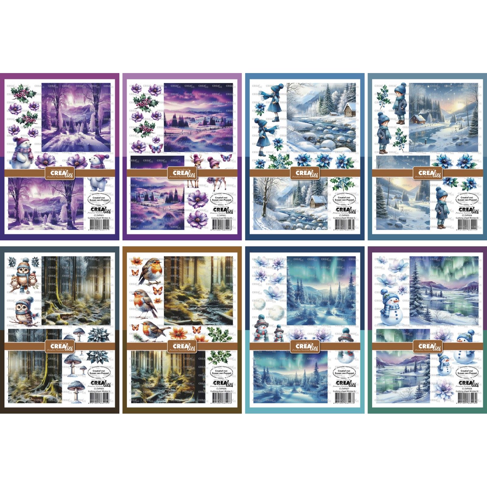 Crealies • Bundel  8 knipvellen Winter A-H