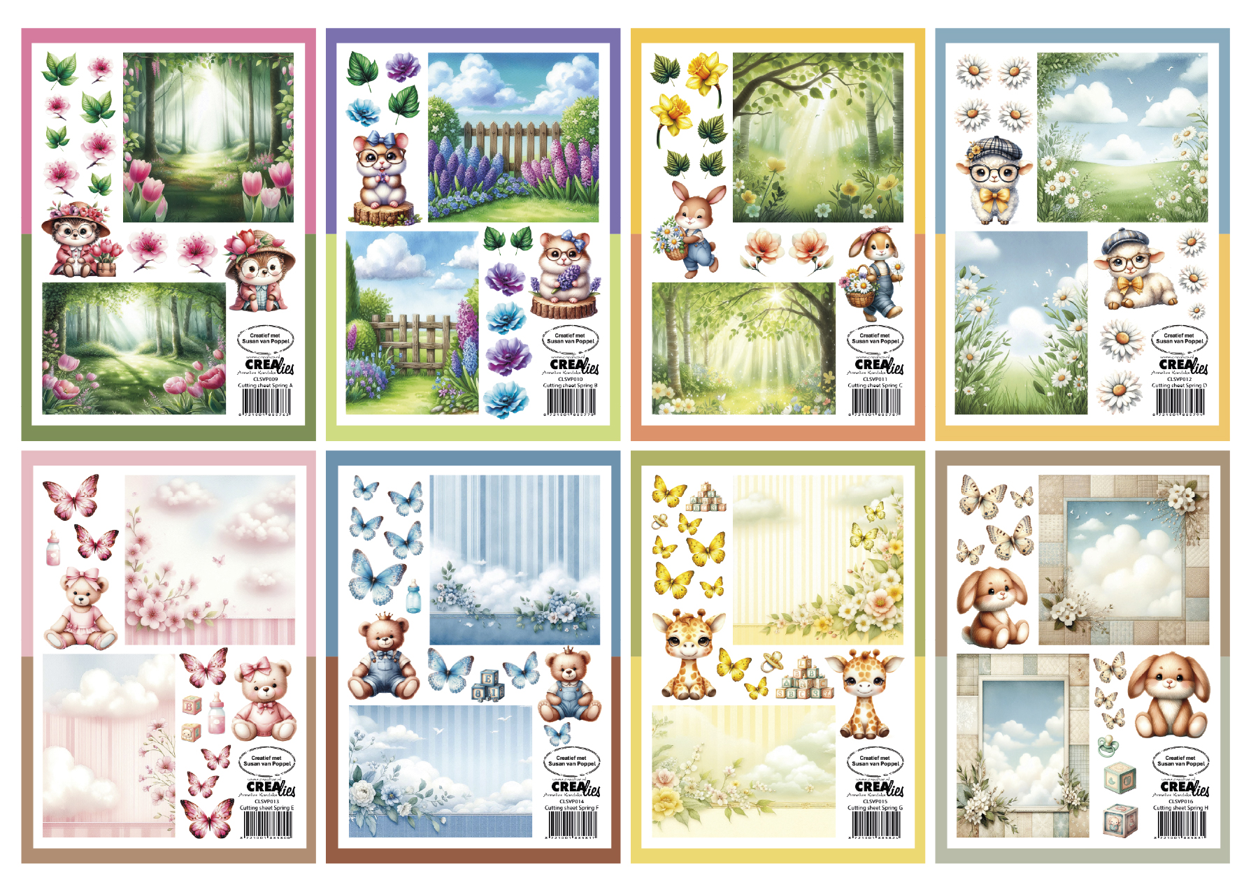 Crealies • Cutting sheets Paper Pad Spring A - H 1 Each