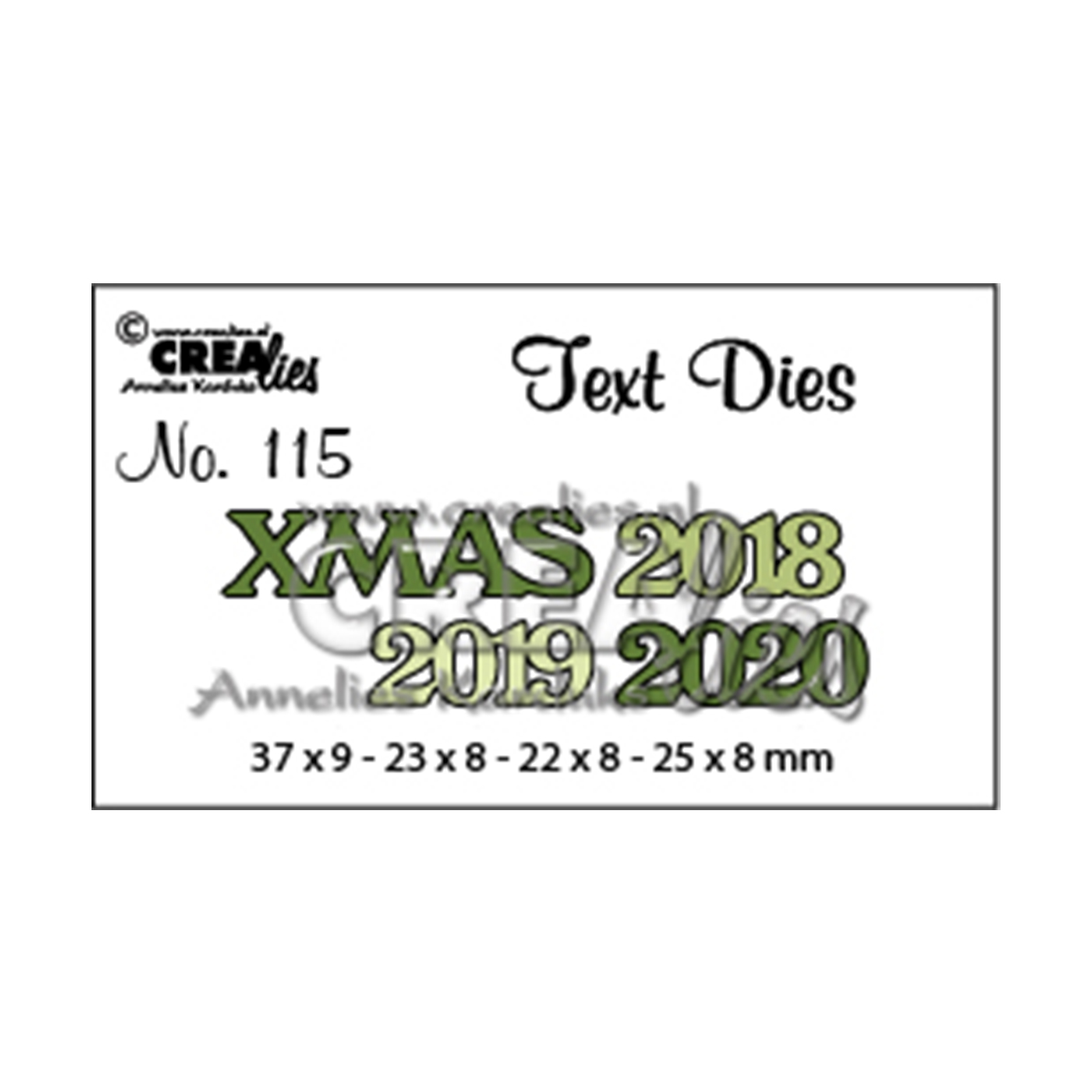 Crealies • Cutting die English text no.115 XMAS 2018 2019 2020