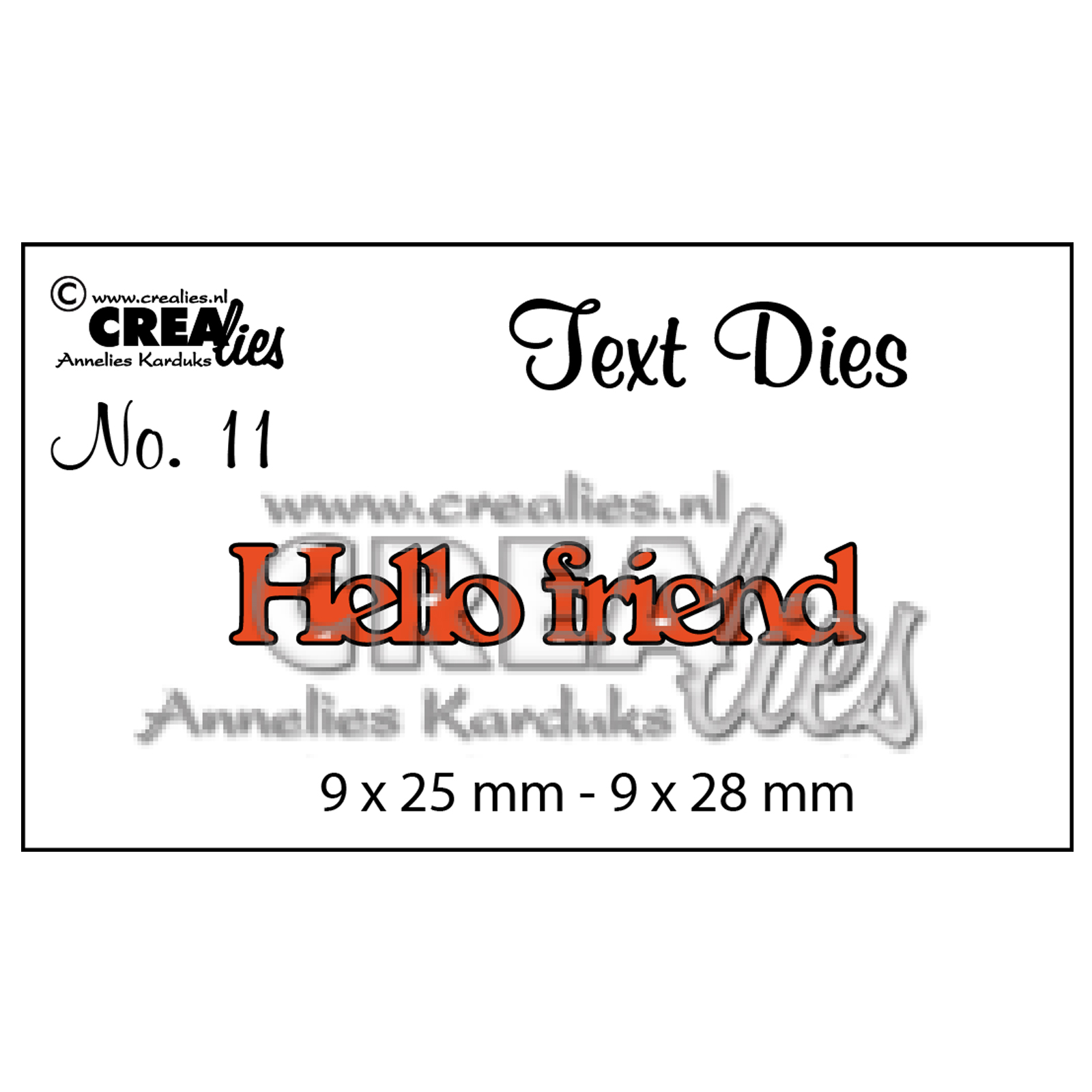 Crealies • Cutting die English text no.11 "Hello friend"