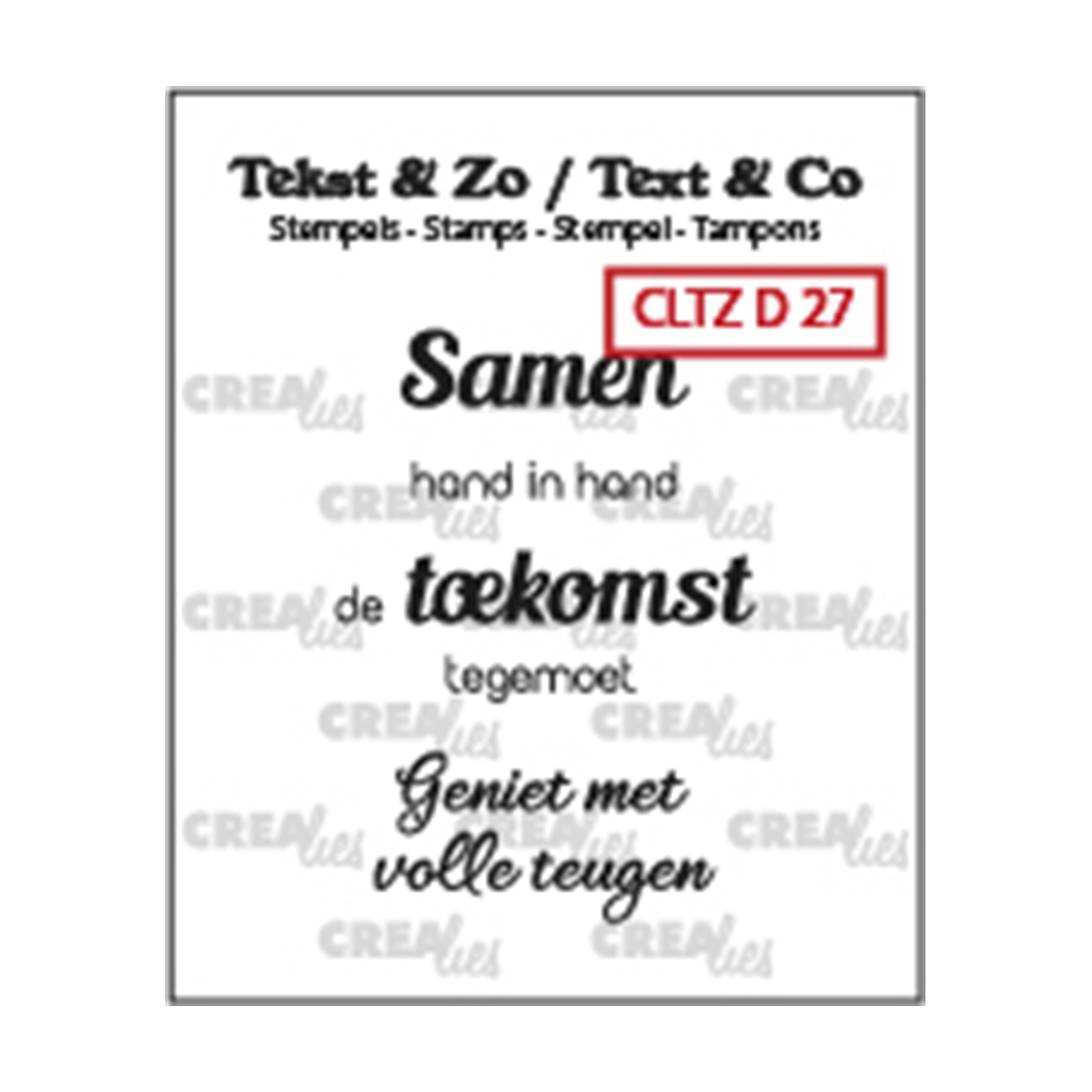 Crealies • Text & Zo sello con texto en Neerlandés No.27 "Samen"