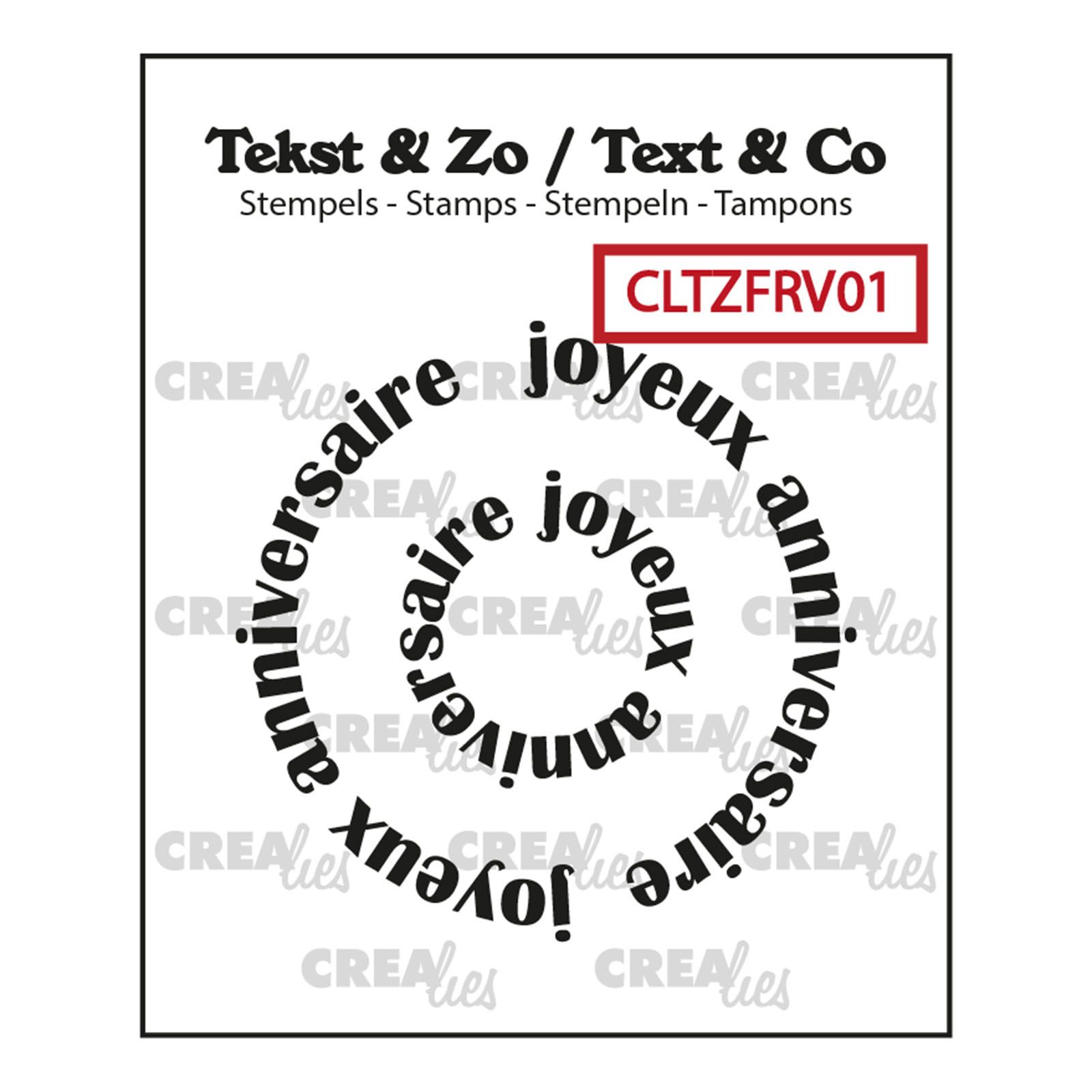 Crealies •  Text & So stamps French text "Joyeux anniversaire"