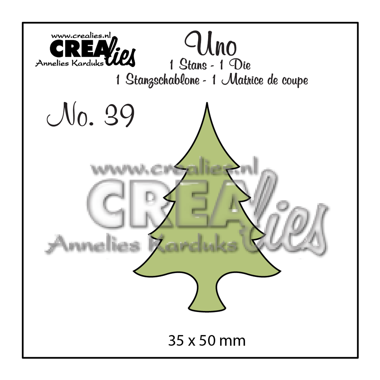 Crealies • Uno matrice de découpe no.39 Sapin de Noël étroit