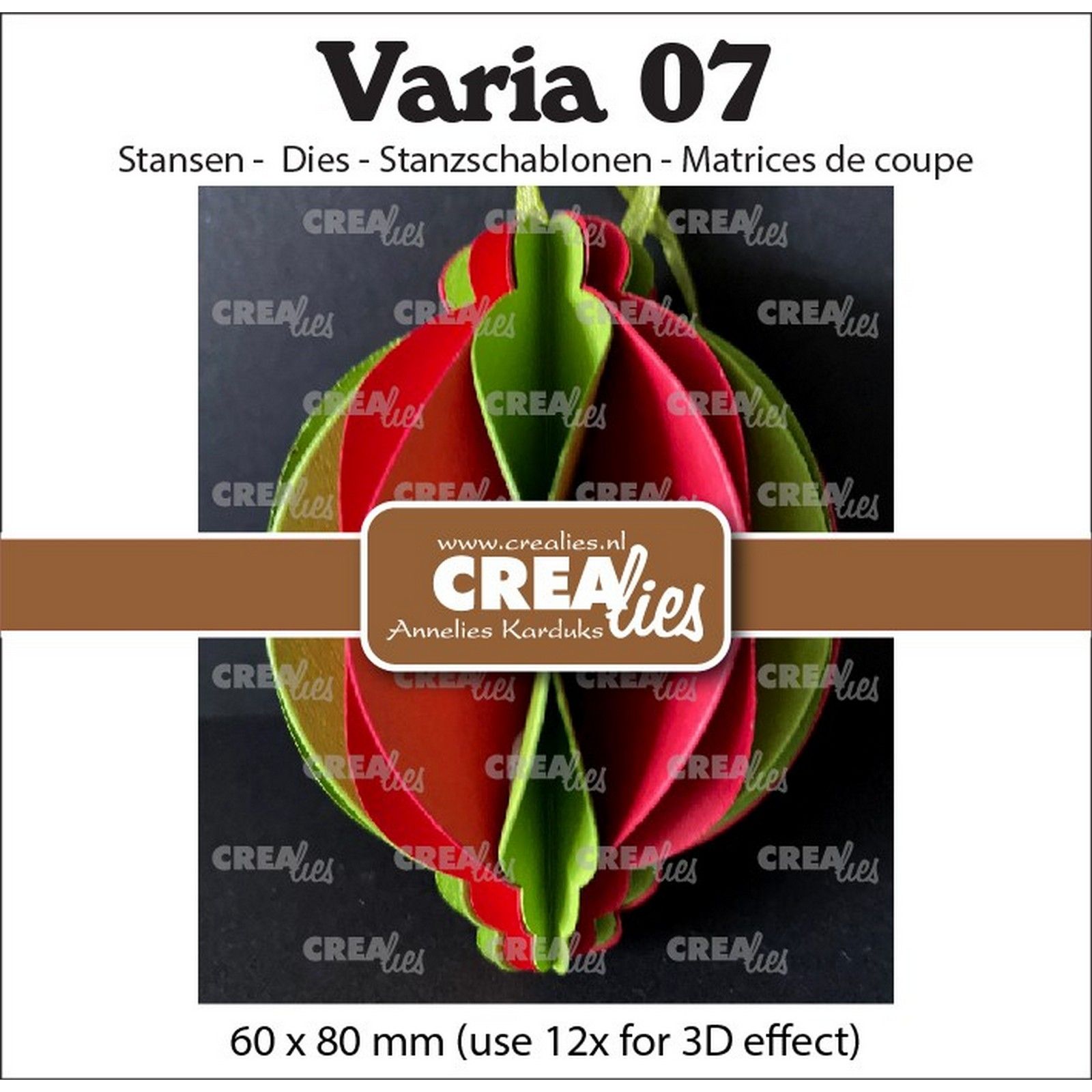 Crealies • Varia 3D Christmas Bauble Round