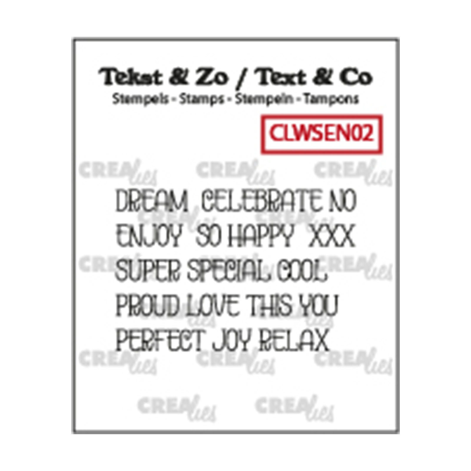 Crealies • Text & Co stamp English text No.02 "Strips Dream"