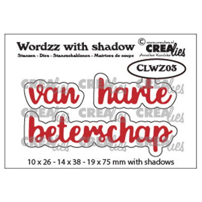 Crealies • Wordzz dutch dies Van harte beterschap