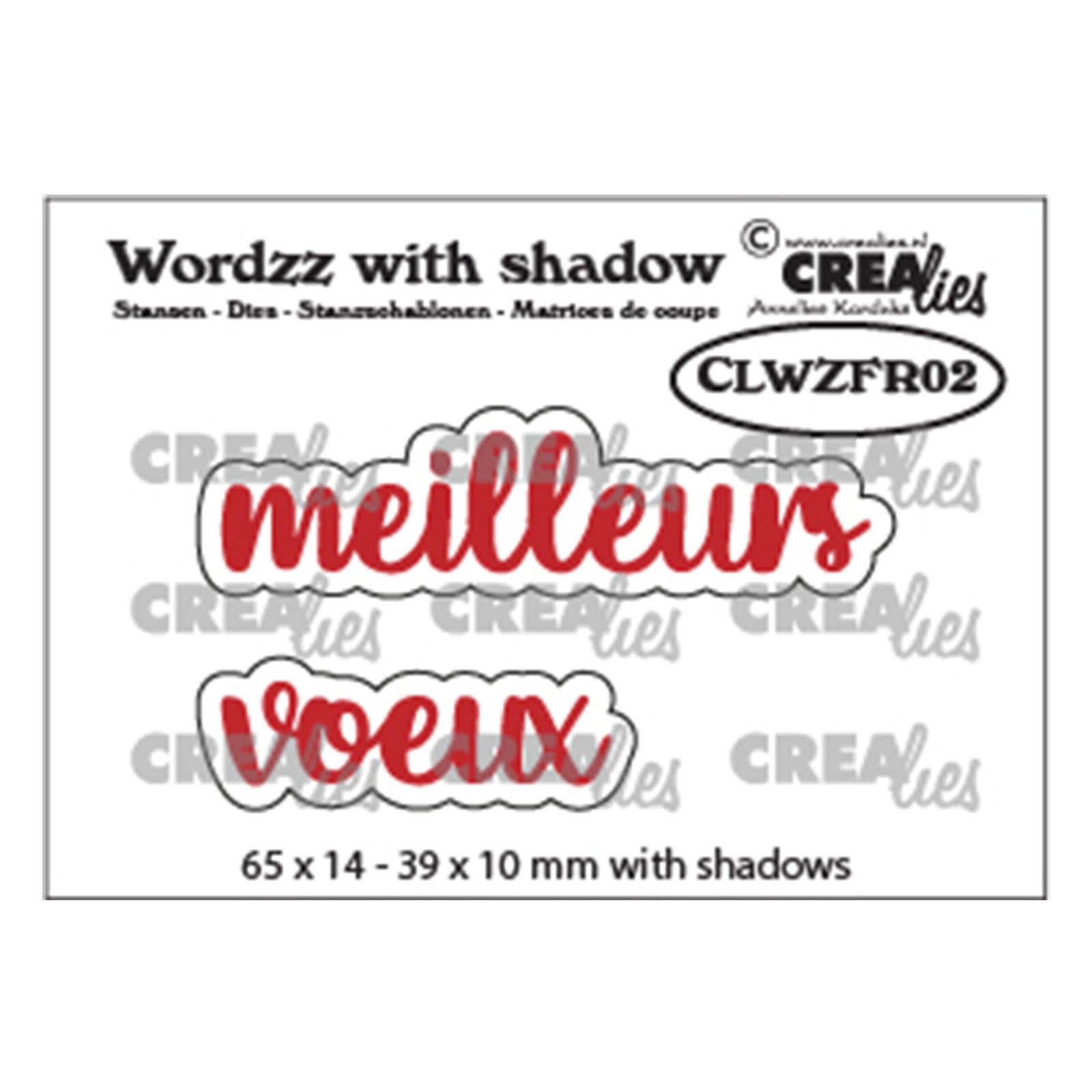 Crealies • Wordzz with shadow dies Meilleurs voeux