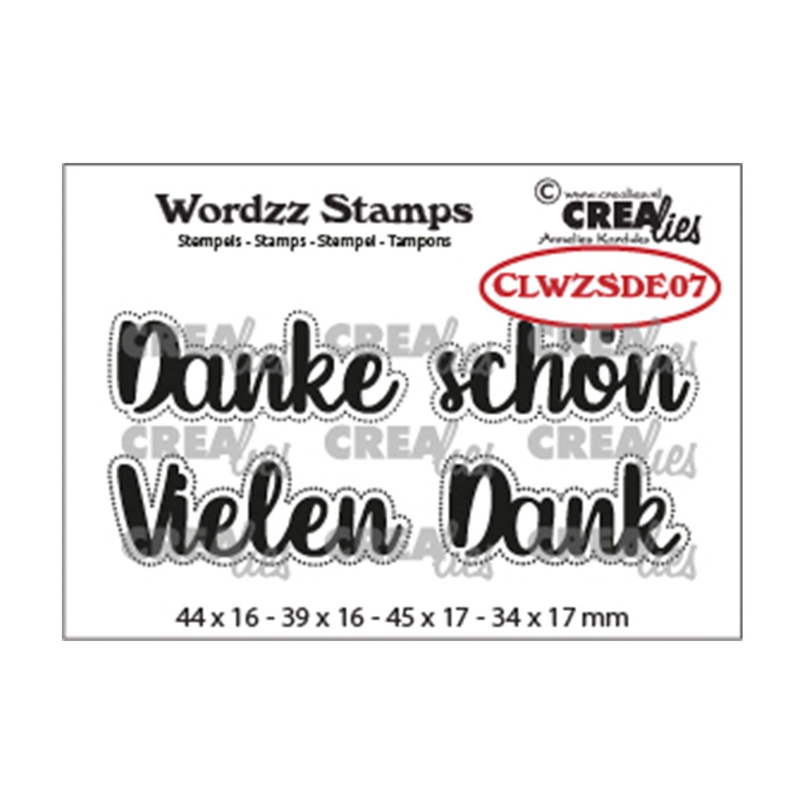 Crealies • Wordzz stamps "Danke schön / Vielen Dank"