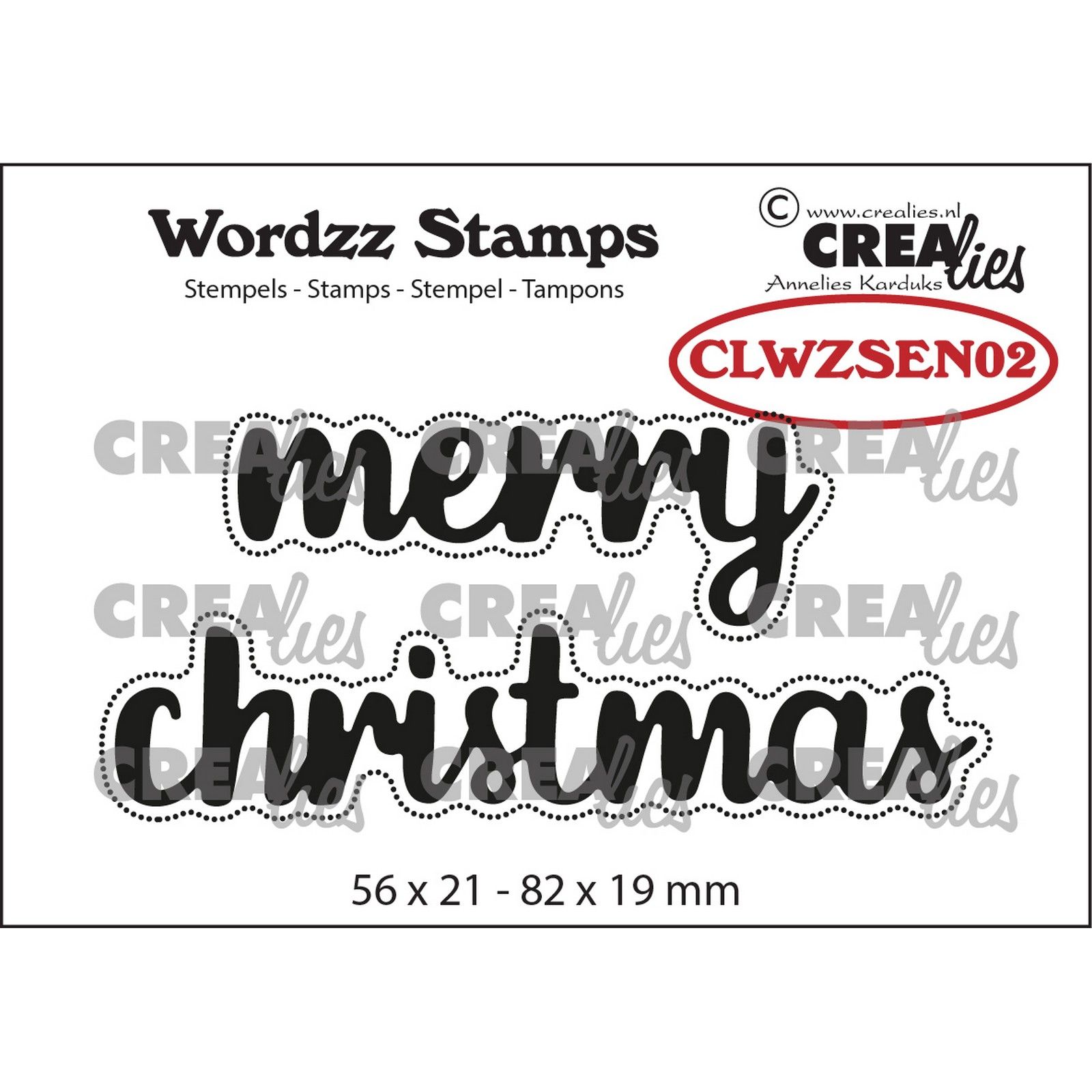 Crealies • Wordzz stamps Merry christmas